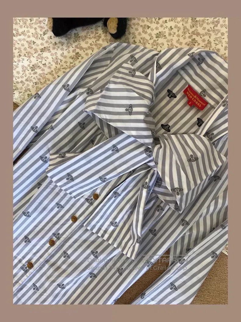 Vivienne Westwood Vivienne Westwood Striped shirt long-sleeved shirt bow tie Size M / US 6-8 / IT 42-44 - 3 Thumbnail