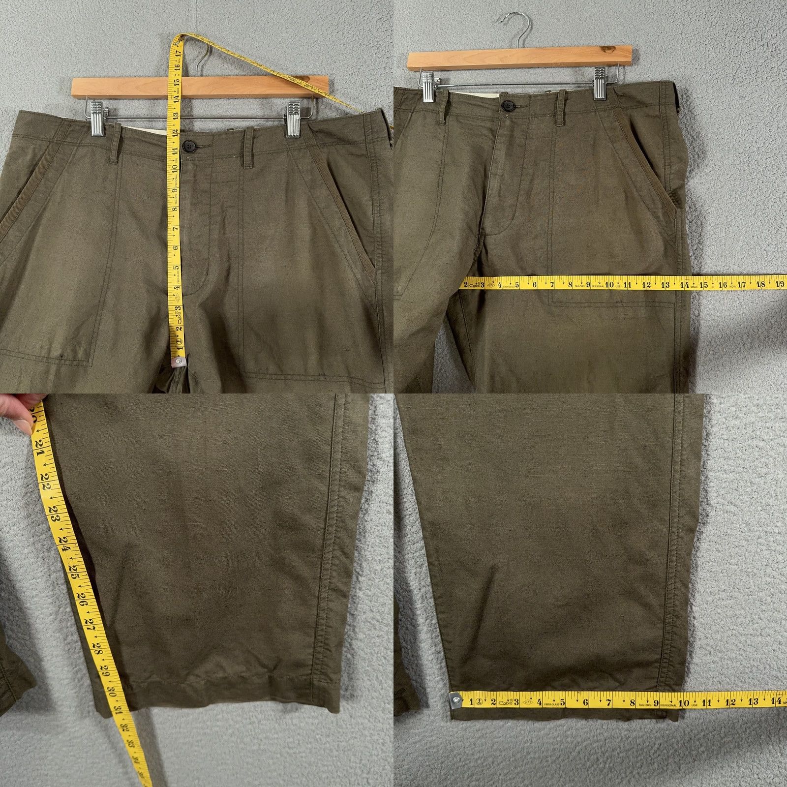 Banana Republic Banana Republic Mens Linen Cotton Safari Pants 39x31 Green Travel Utility Chino Pants Straight Leg Casual 2010s Ven Size US 36 / EU 52 - 9 Thumbnail