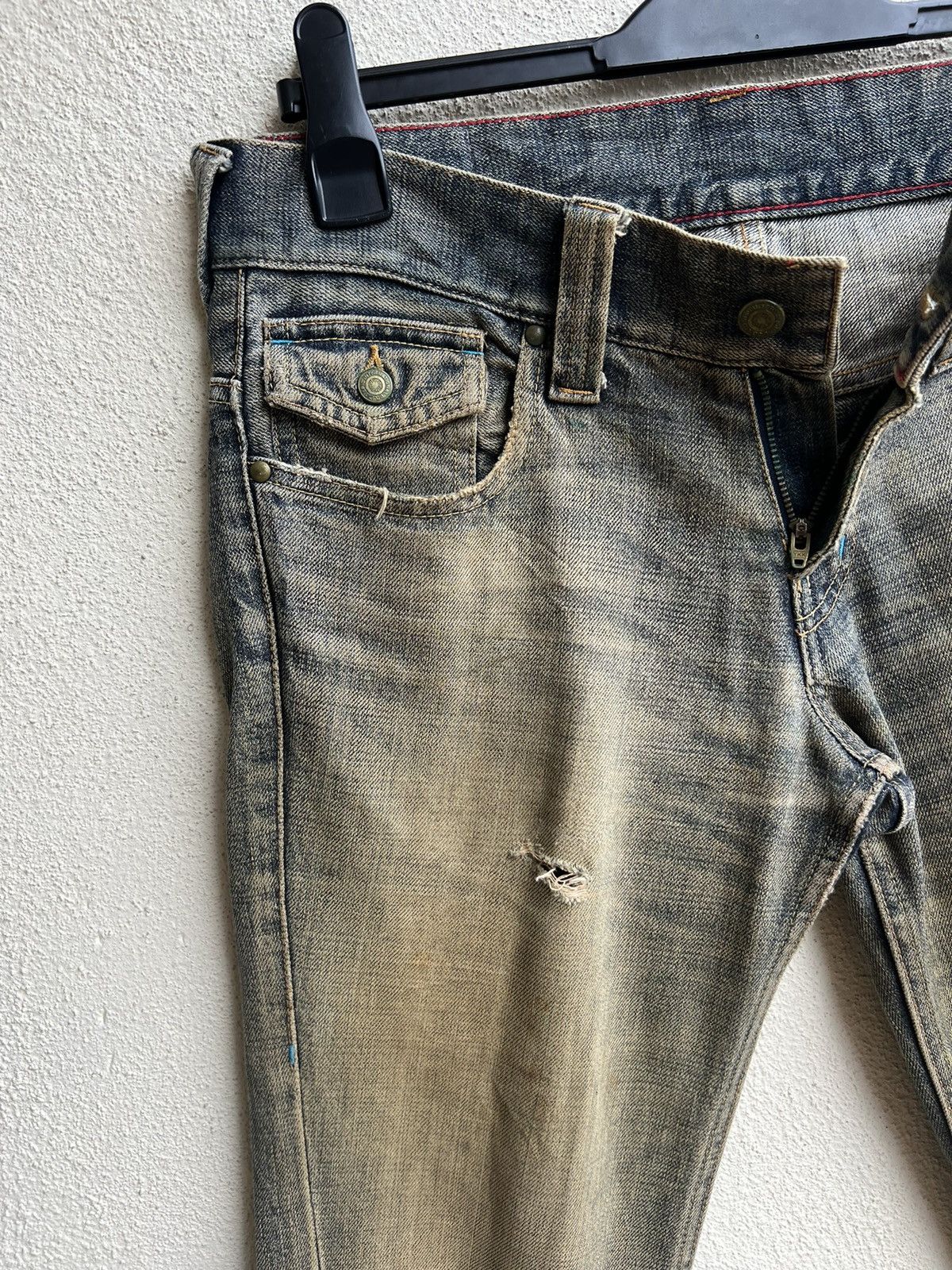 Vintage Vintage Tornado Mart Japan Distress Mud Denim Flare Jeans Size US 31 - 8 Thumbnail