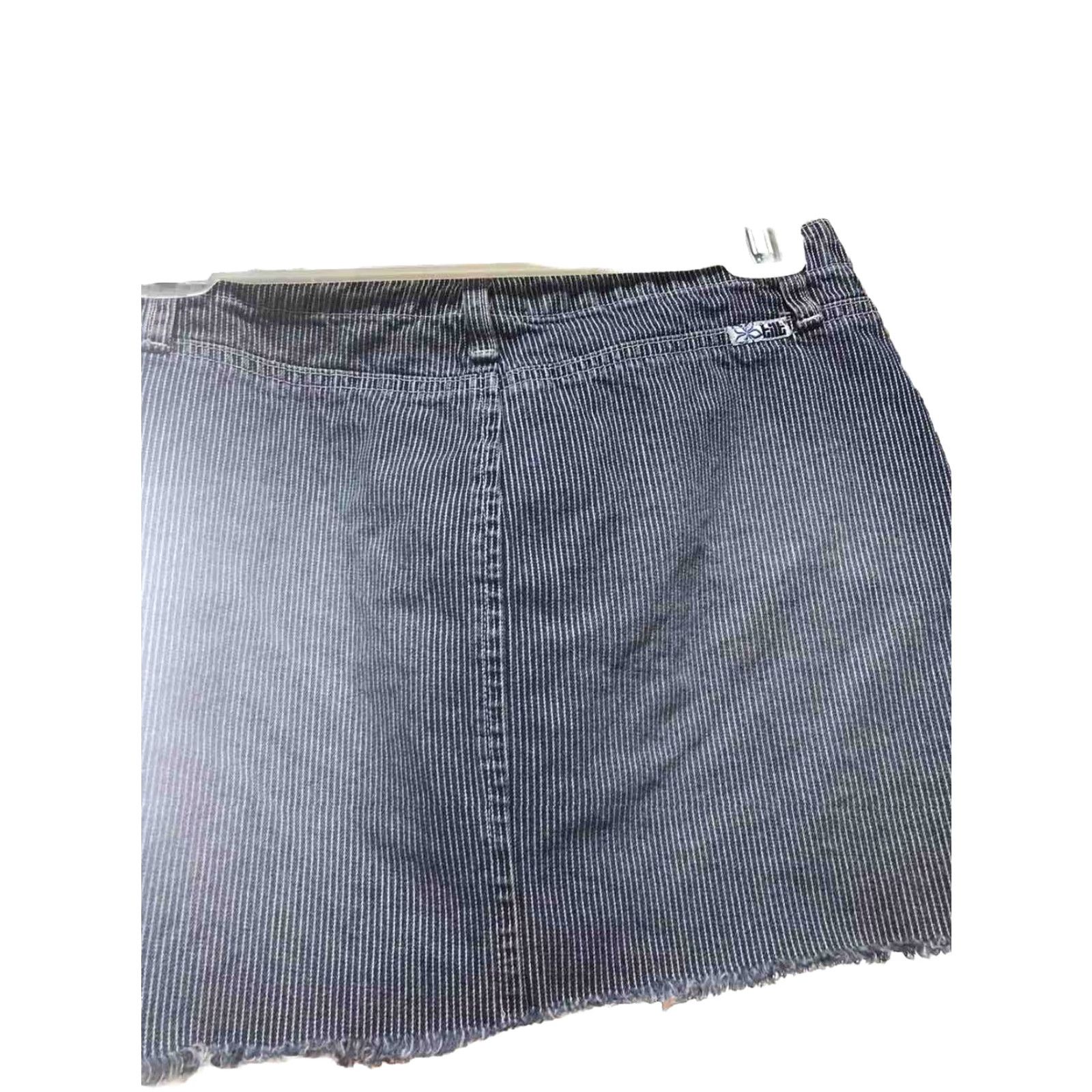 Vintage VINTAGE Tilt Denim Mini Skirt - Women’s, Size 5 - Blue/White Striped 100% Cotton, Button Front, Mid Rise, Short Length, 90s/Y2K Boho City Preppy Style Size 27" / US 4 / IT 40 - 2 Thumbnail