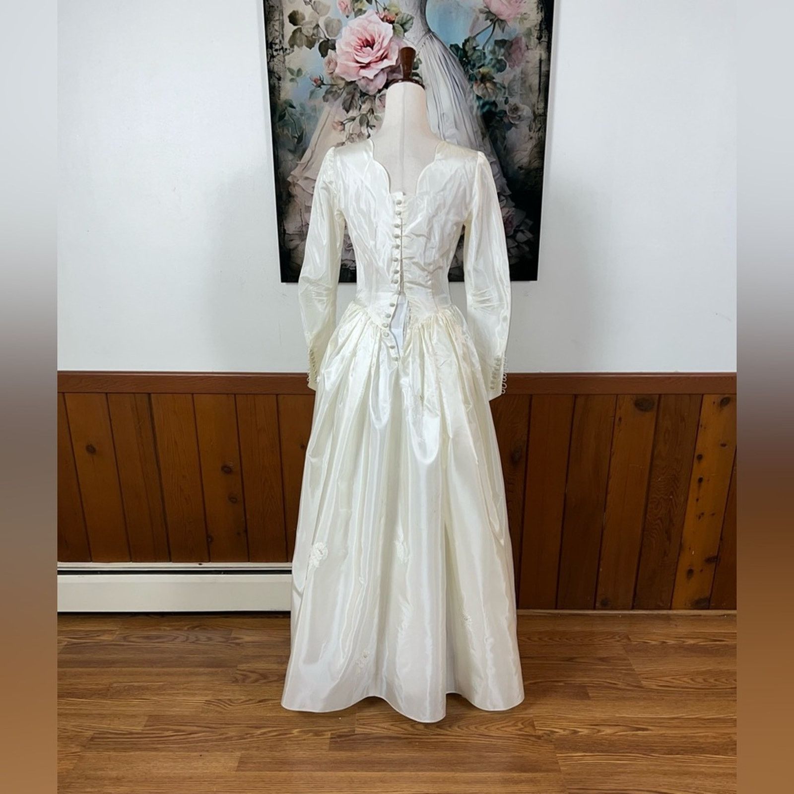 Vintage Elegant Vintage 1950s Taffeta Wedding Gown! Size M / US 6-8 / IT 42-44 - 5 Thumbnail