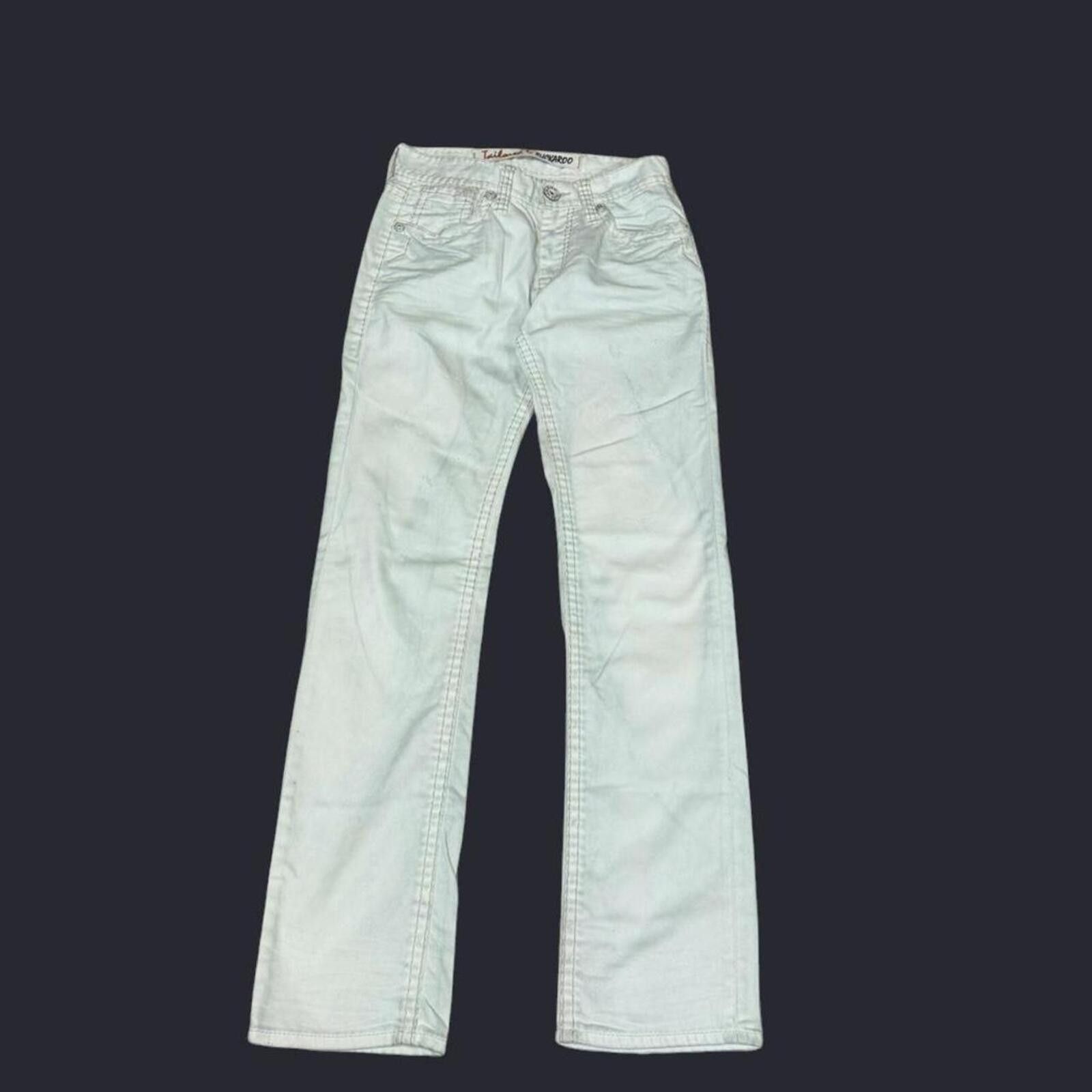 True Religion Buckaroo white denim jeans with light blue dye shade Size 28" / US 6 / IT 42 - 4 Thumbnail