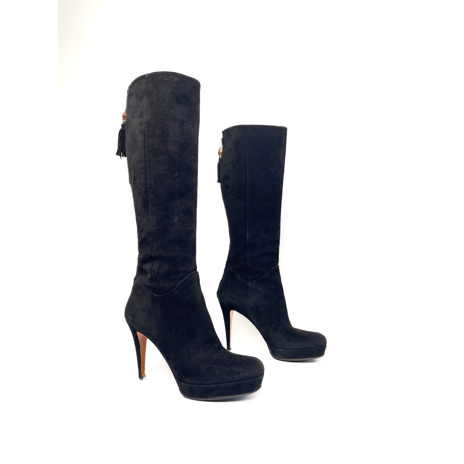 Gucci Black Suede Boots Size US 8.5 / IT 38.5 - 1 Thumbnail