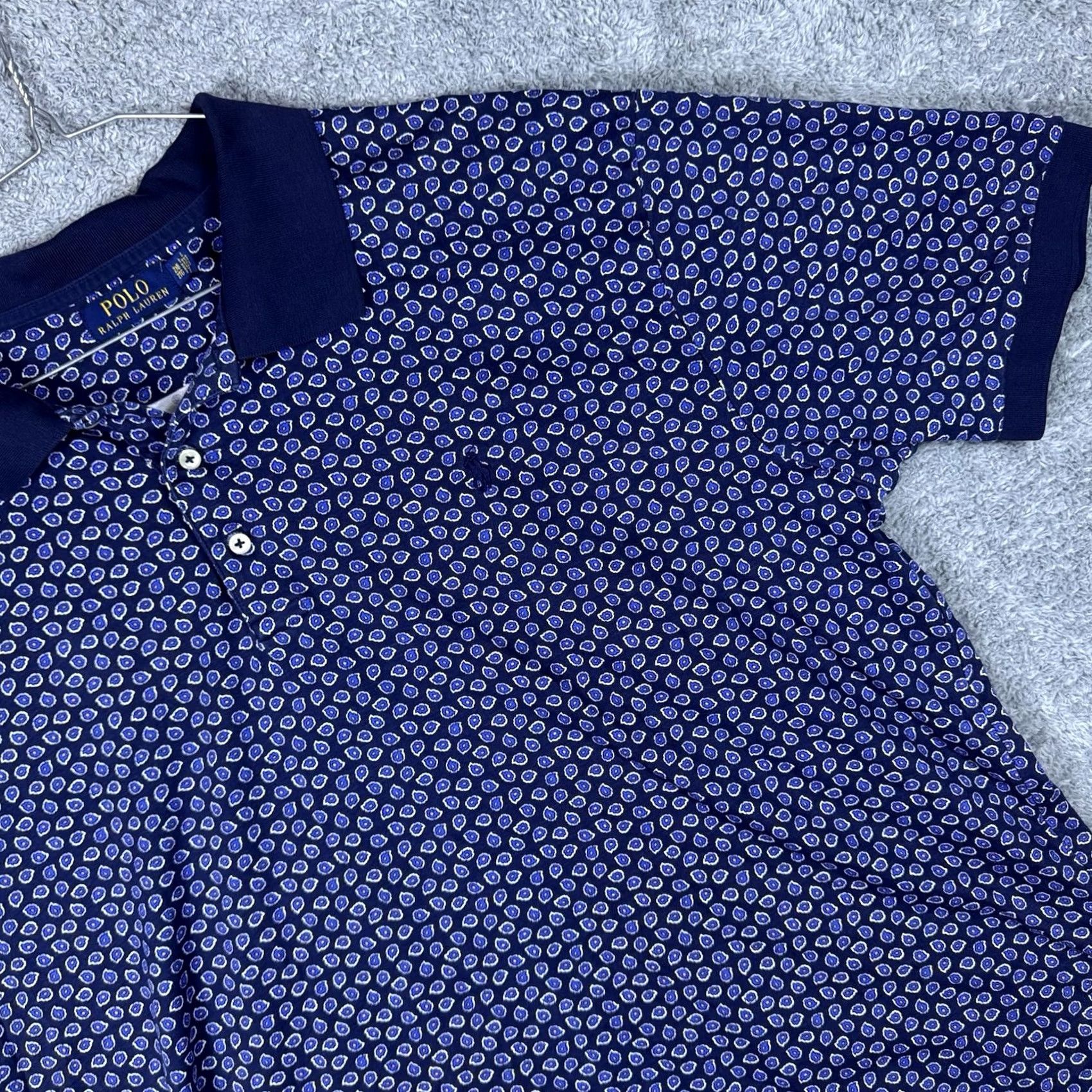 Polo Ralph Lauren Polo Ralph Lauren Polo Shirt Mens 2XB Big Geometric Floral All Over Print Preppy City College Hipster Casual Size US XXL / EU 58 / 5 - 3 Thumbnail