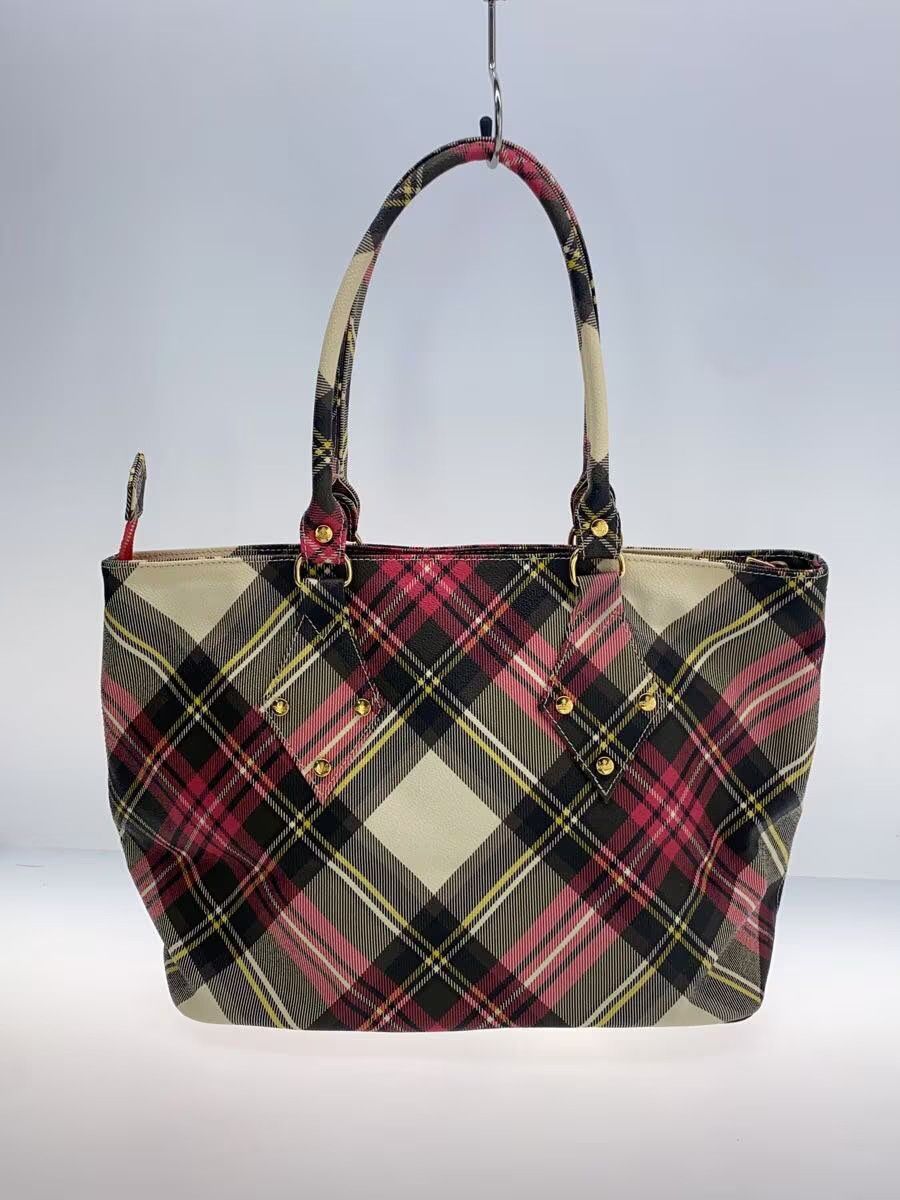 Vivienne Westwood Plaid Orb Leather Tote Bag Size ONE SIZE - 3 Thumbnail