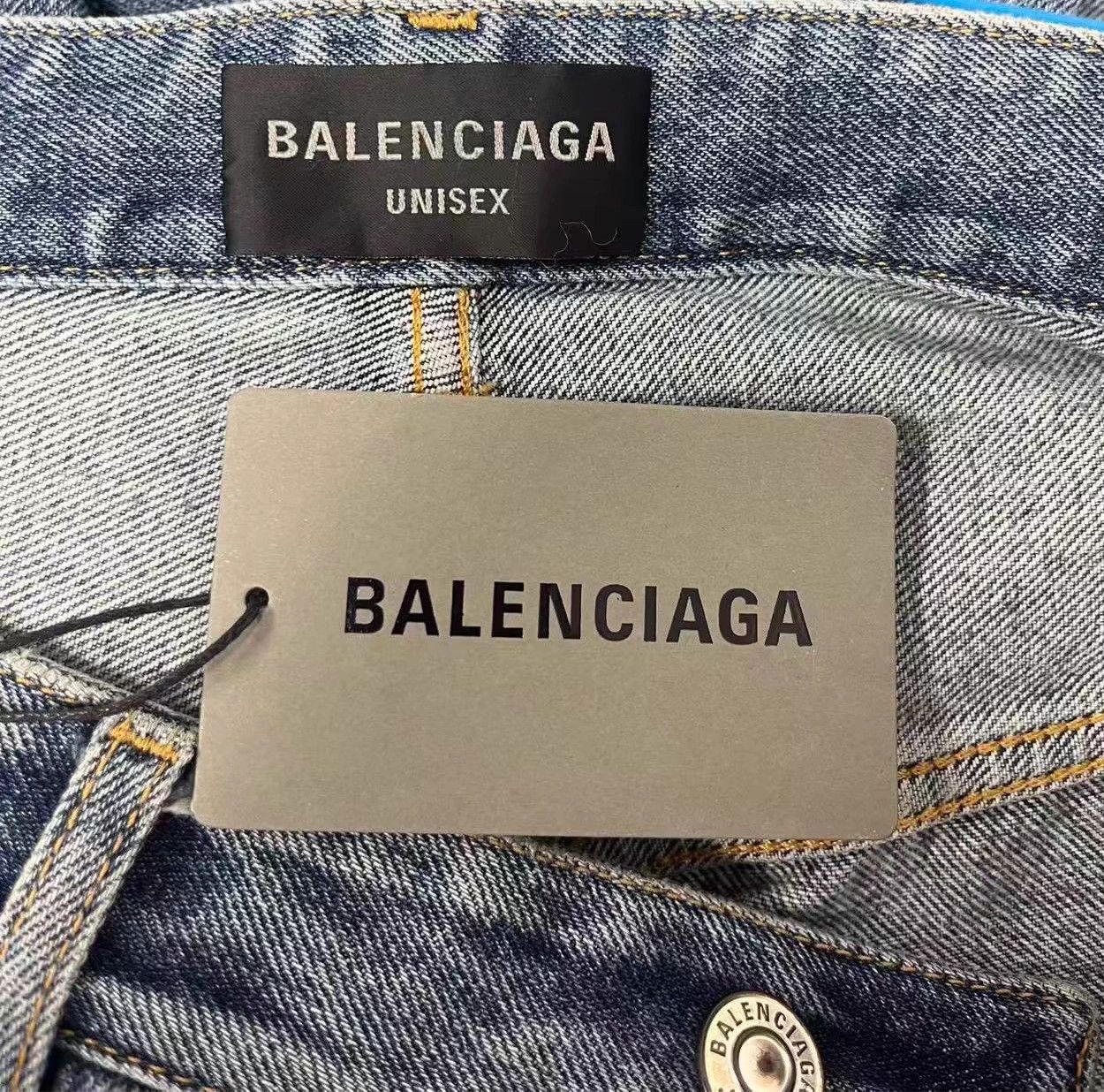 Balenciaga Balenciaga Distressed Button Mid Straight Jeans Men's Blue M Size US 33 - 4 Thumbnail