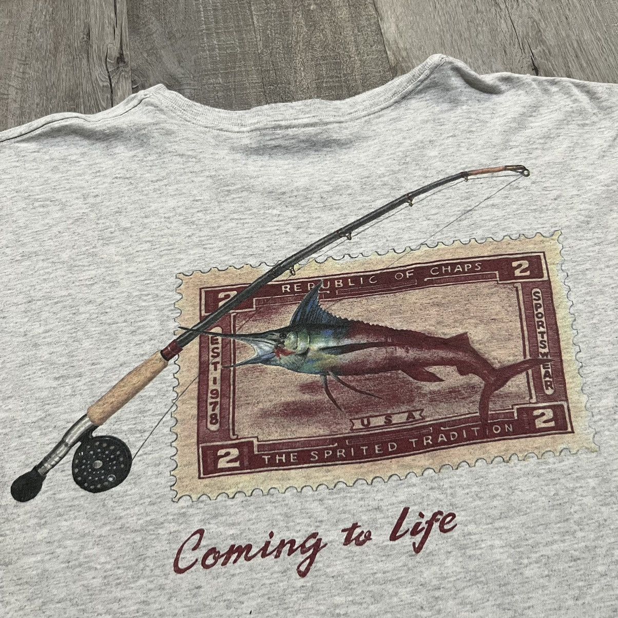 Chaps Ralph Lauren × Vintage VTG Chaps Ralph Lauren Grey Marlin Swordfish Fishing USA Tee Size US XL / EU 56 / 4 - 5 Thumbnail