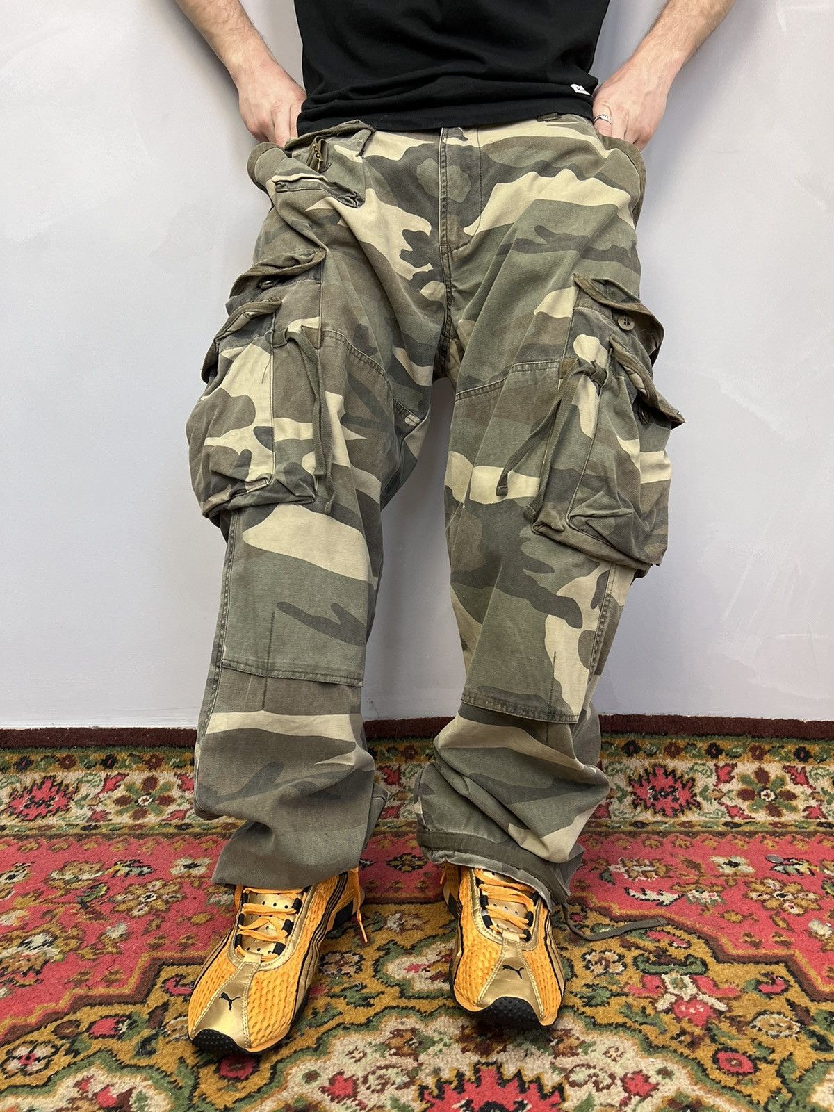 Hysteric Glamour × Junya Watanabe × Yohji Yamamoto VTG Rick Owens Raf Simons Balenci Stvle CAMO Jeans 90s Size US 32 / EU 48 - 6 Thumbnail