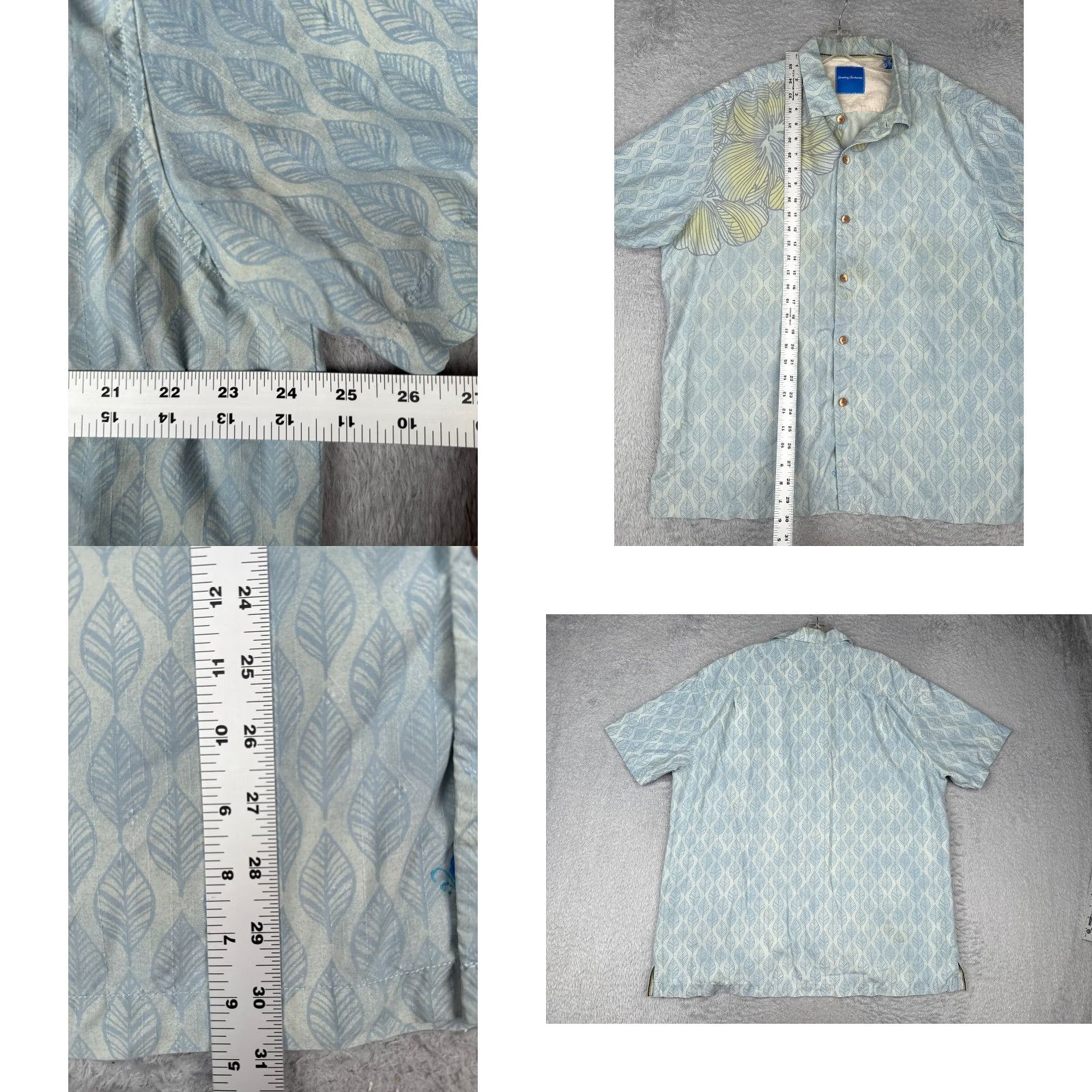 Tommy Bahama Tommy Bahama Shirt Men Extra Large Blue Floral 100% Silk Button-Up Hawaiian Aloha Beach Resort Short Sleeve Size US XL / EU 56 / 4 - 8 Thumbnail