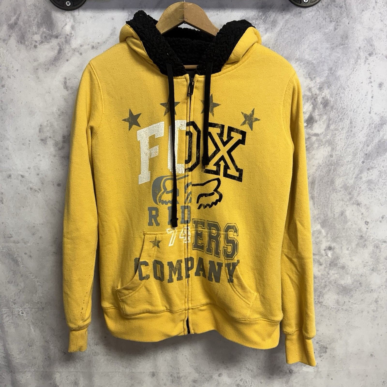 Fox Racing Fox Racing Hoodie Womens Medium Yellow Full Zip Fleece Lined Size US M / EU 48-50 / 2 - 1 Thumbnail