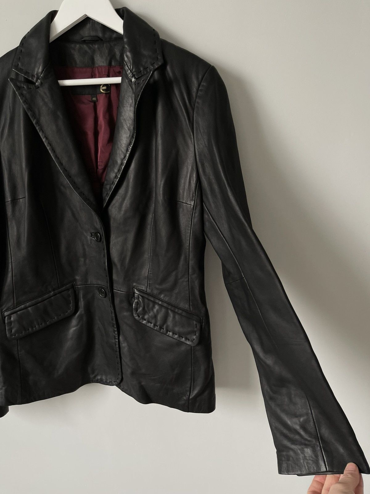 Roberto Cavalli Vintage Archive 00's Roberto Cavalli Leather Blazer Jacket Size 46R - 5 Thumbnail