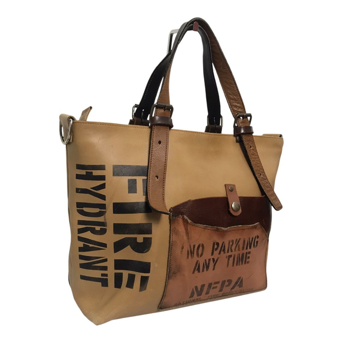 Japanese Brand × Leather Army Military Full Leather Tote Bag Bag Size ONE SIZE - 6 Thumbnail