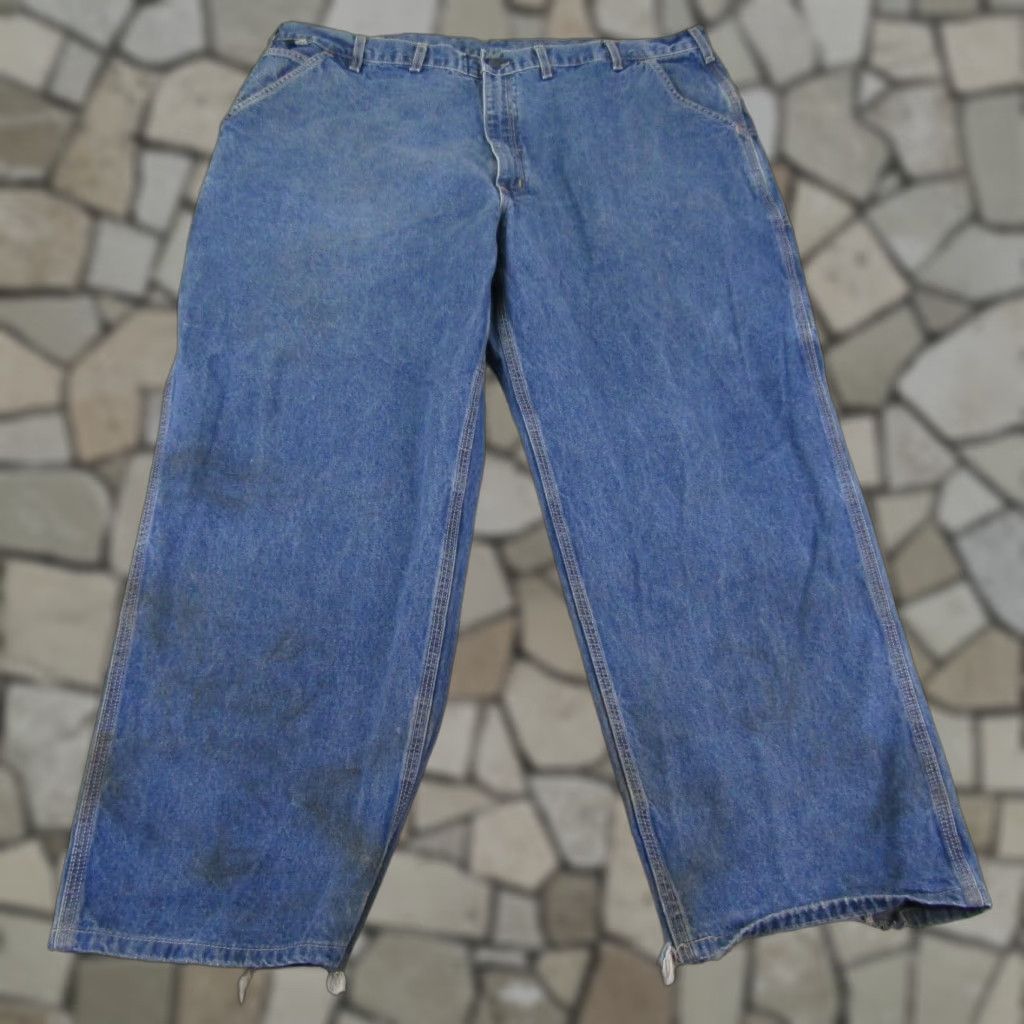 Carhartt Carhartt Jeans Men 46x30 FR Flame-Resistant Denim Jeans Big & Tall Blue Cotton Denim Pockets Logo Zipper Button Outdoor Jeans Mens Size US 44 / EU 60 - 1 Thumbnail
