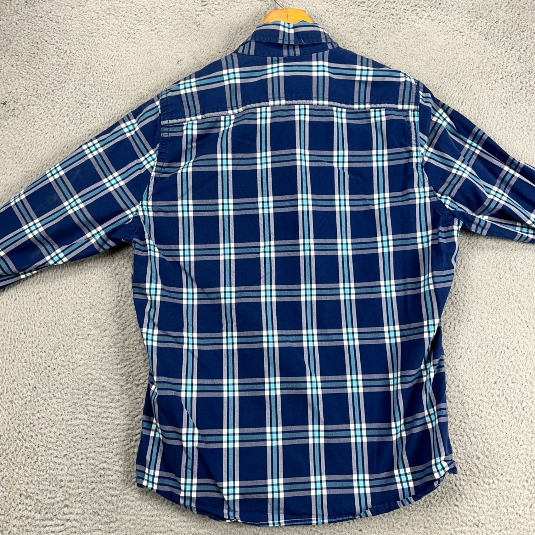 Abercrombie & Fitch Abercrombie & Fitch Button-Down Shirt Mens 2XL Blue Plaid Long Sleeve Pocket Logo Shirt Size US XXL / EU 58 / 5 - 4 Thumbnail