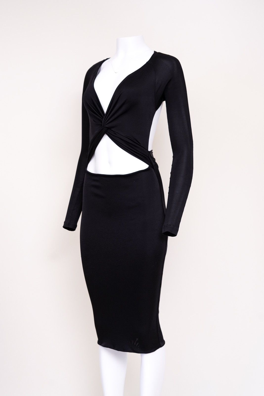 Gucci Gucci By Tom Ford 2003 Black Cutout Midi Dress Size M / US 6-8 / IT 42-44 - 4 Thumbnail