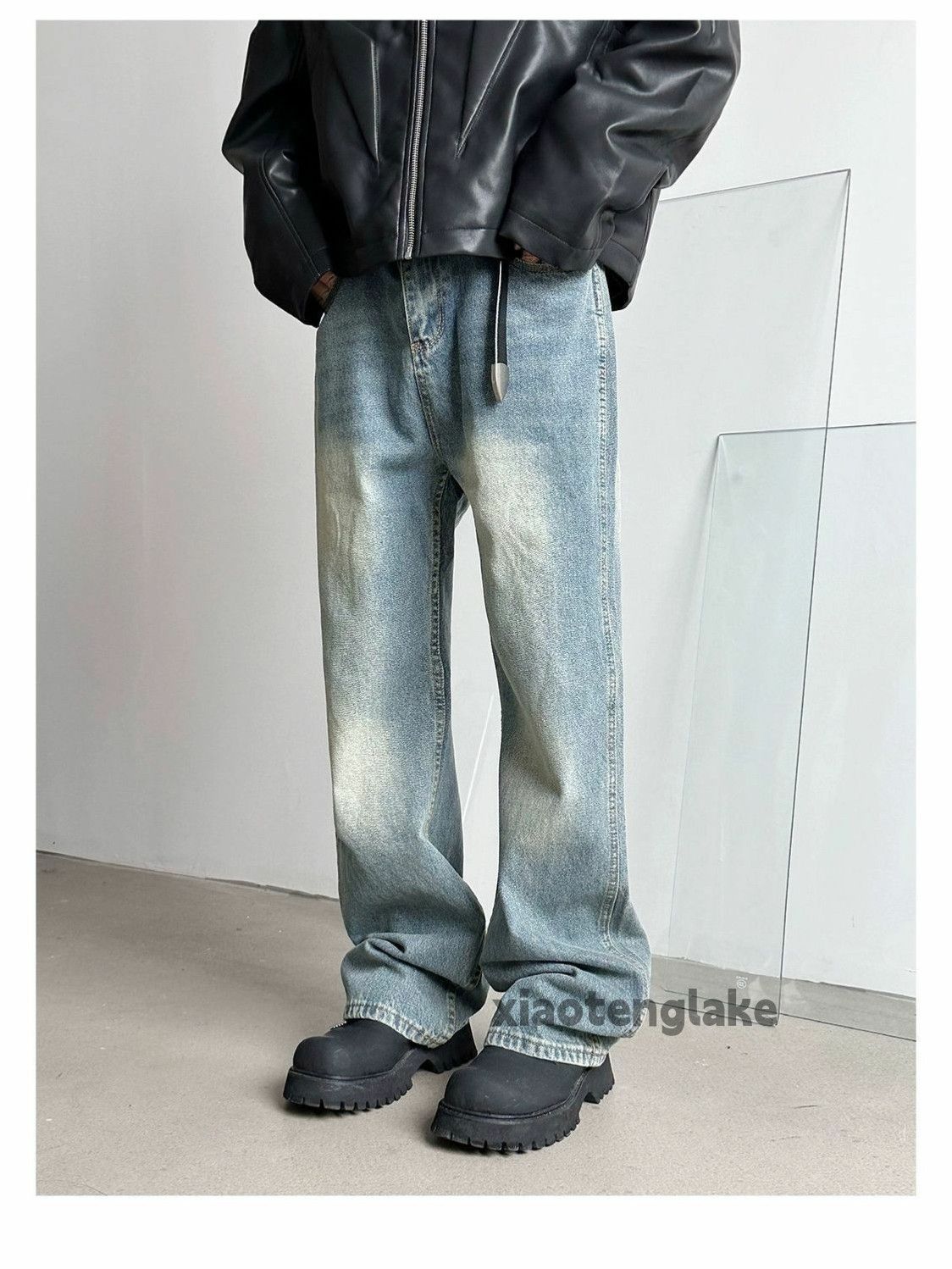 Jean × Vintage washed faded loose baggy carpenter yuppie jeans Size US 34 / EU 50 - 2 Thumbnail