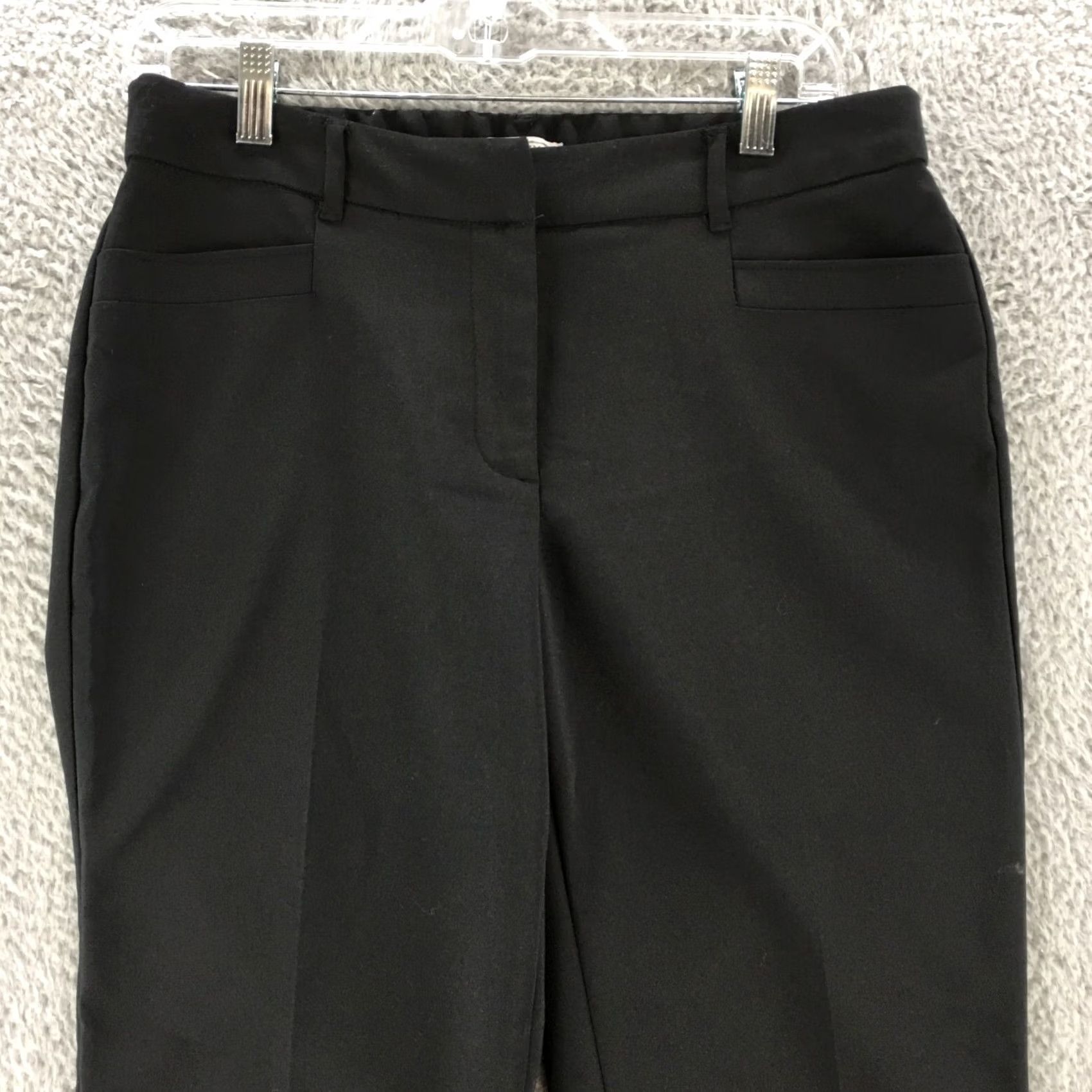 Vintage Dana Buchman Dress Pants Womens 6 Black Mid Rise Zip Fly Belted Straight Trousers Pants Size 28" / US 6 / IT 42 - 2 Thumbnail