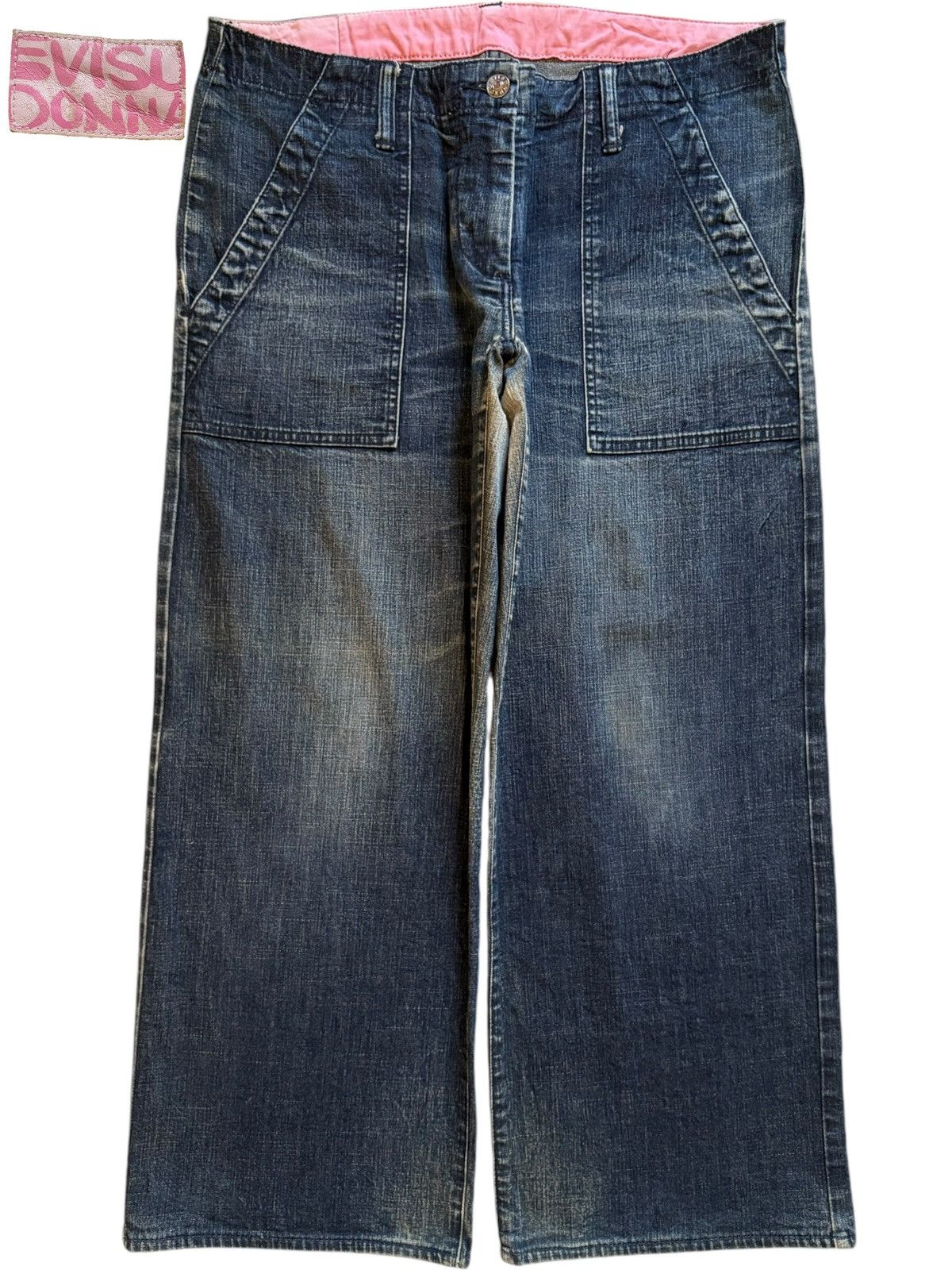 Evisu × Japanese Brand Vintage Evisu Donna Seagull Pocket Baggy Jean Shorts Size 33" - 1 Thumbnail