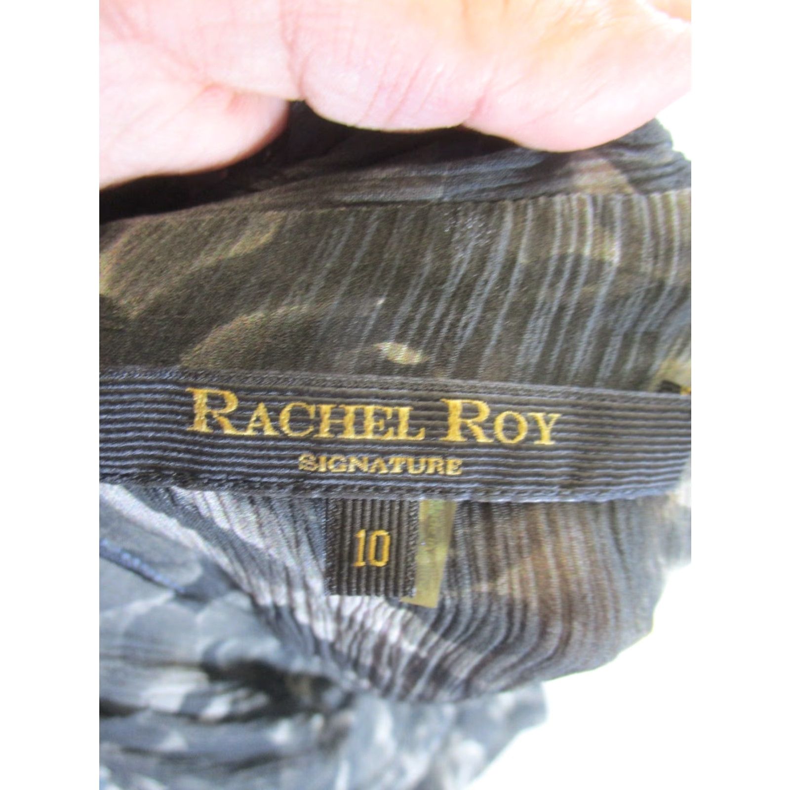 Vintage Rachel Roy Sheath Dress Womens 10 Floral Print Sleeveless Midi Black Cotton Blend Size L / US 10 / IT 46 - 7 Thumbnail