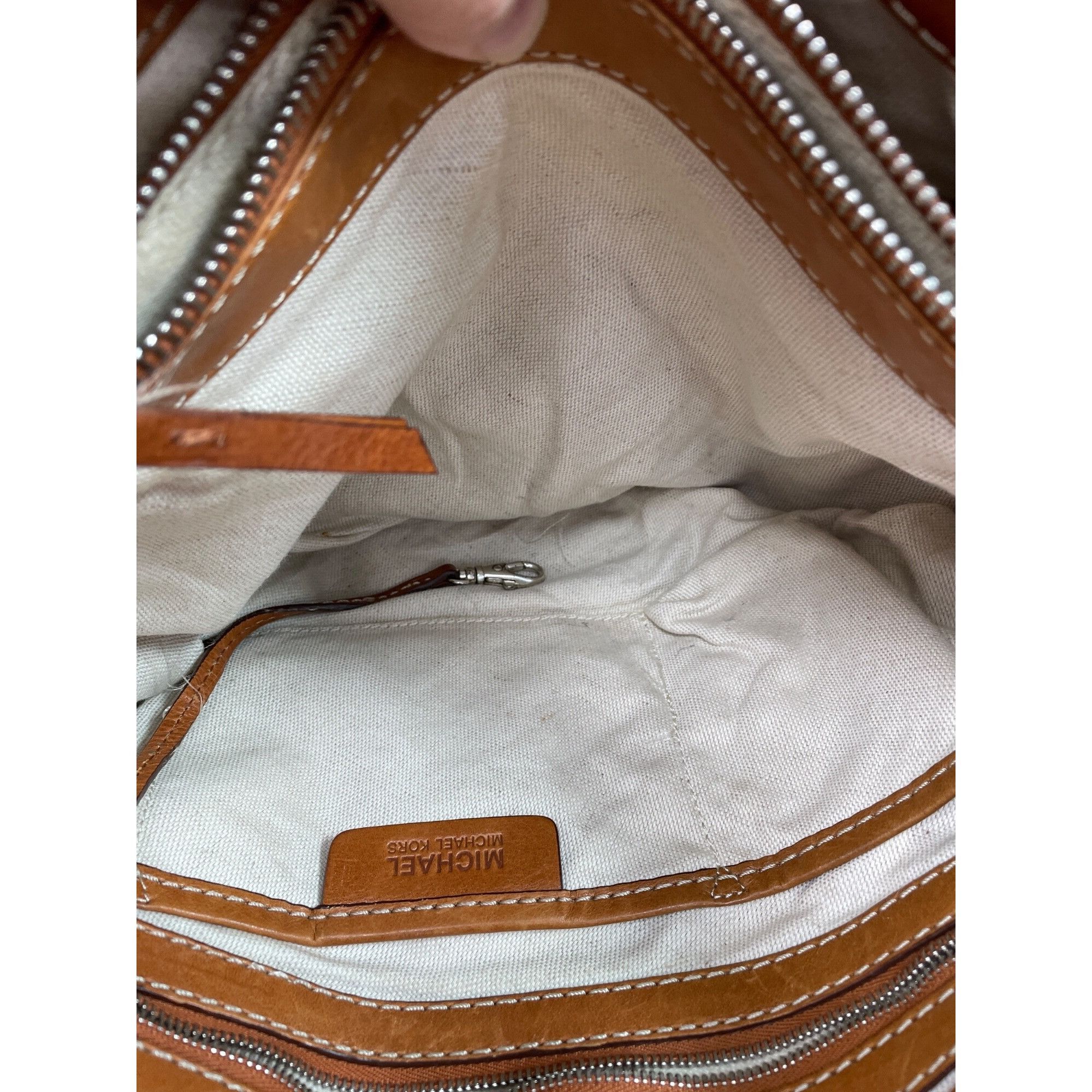 Michael Kors Michael Kors Authentic Brown Leather Satchel Handbag SKU 971 Size ONE SIZE - 14 Thumbnail