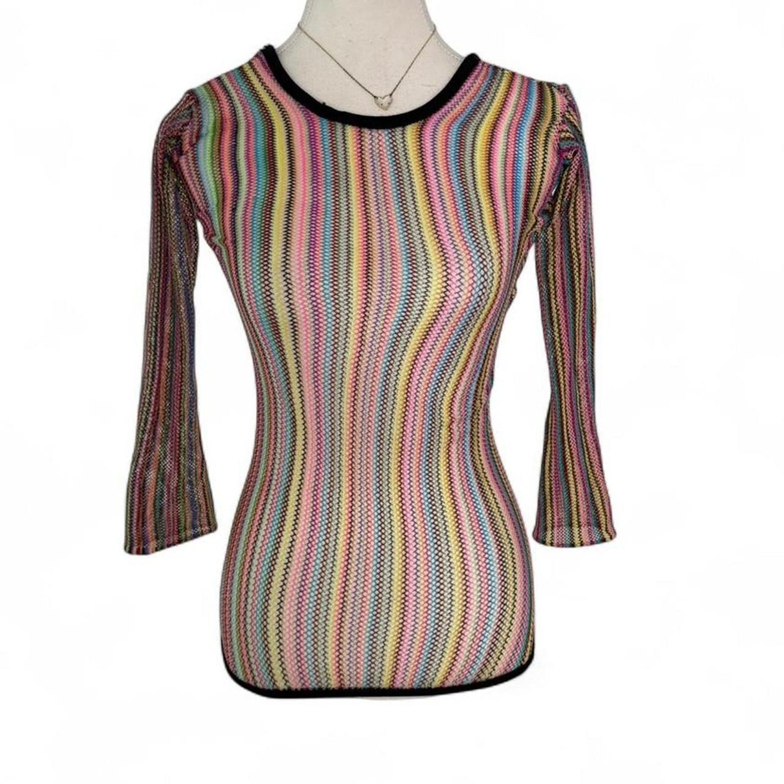 Other striped long sleeve top with bell sleeves Unique Sheer Top Size XS / US 0-2 / IT 36-38 - 1 Thumbnail