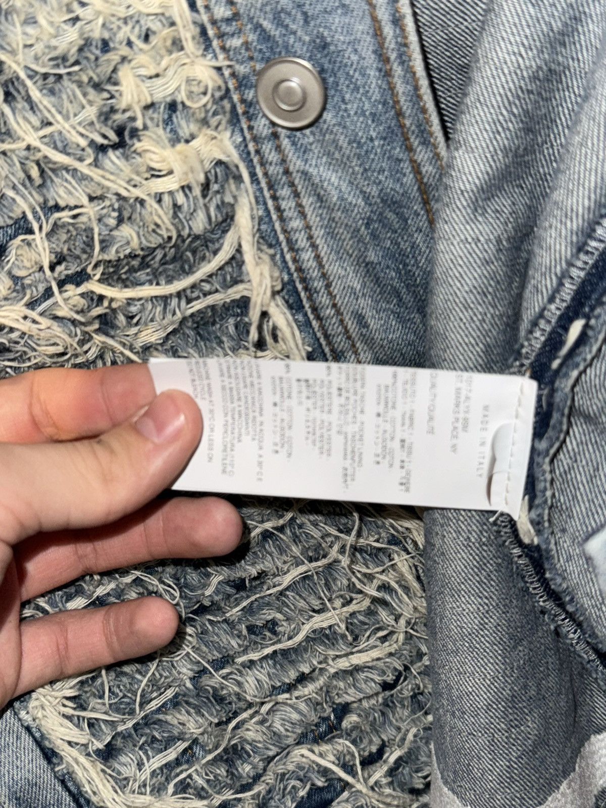 1017 ALYX 9SM × Blackmeans Alyx Blackmeans ripped disstressed denim jacket Size US XL / EU 56 / 4 - 7 Thumbnail