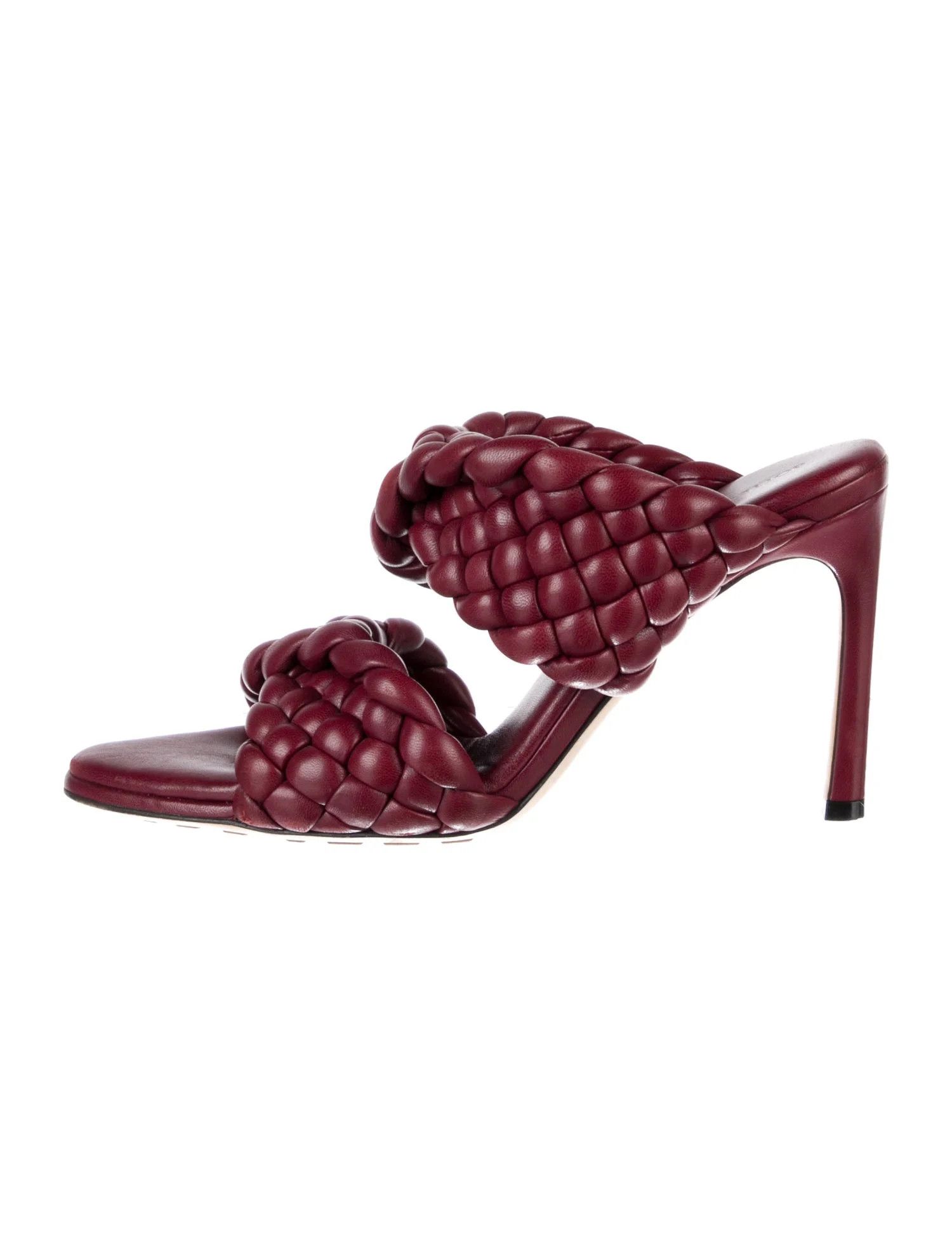 image of Bottega Veneta O1Loc1C0324 618757 Curve Sandals In Burgundy, Women's