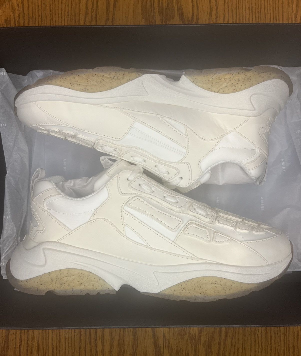 Amiri Amiri Bone Runner Sneaker (White/Alabaster) Size US 12 / EU 45 - 1 Thumbnail
