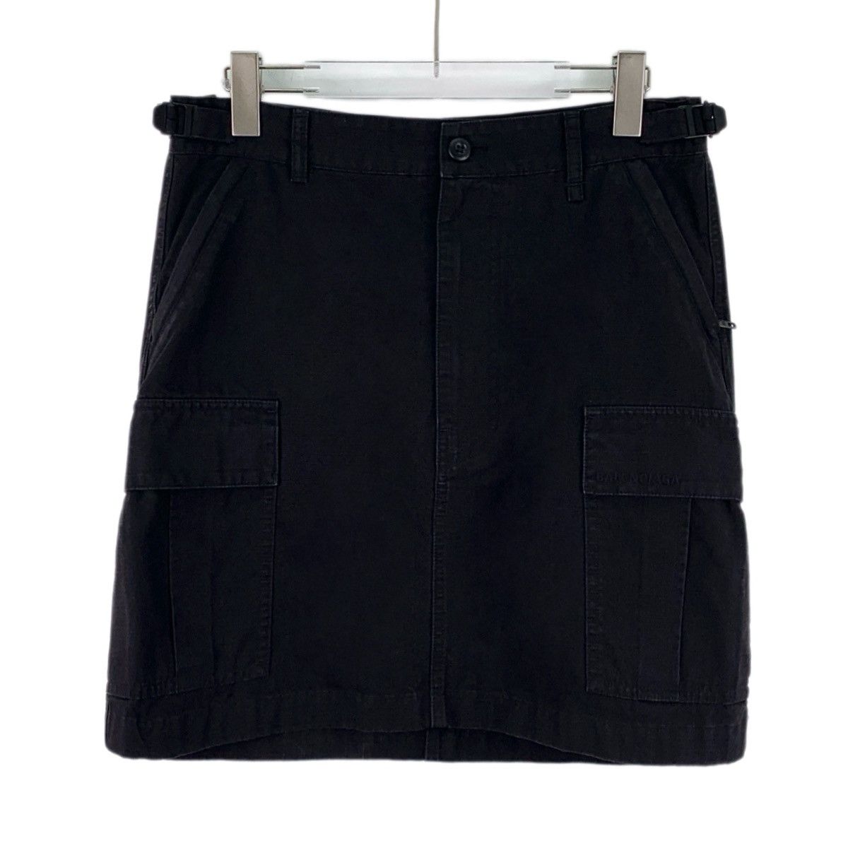 Balenciaga Balenciaga 22FW Black Cotton Cargo Mini Skirt K26WX Size 26" / US 2 / IT 38 - 1 Thumbnail