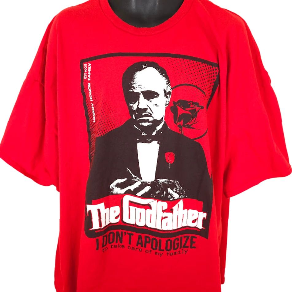 Vintage Godfather T Shirt Mens 5XL Red I Dont Apologize To Take Care Of My Family Size US XXL / EU 58 / 5 - 2 Thumbnail