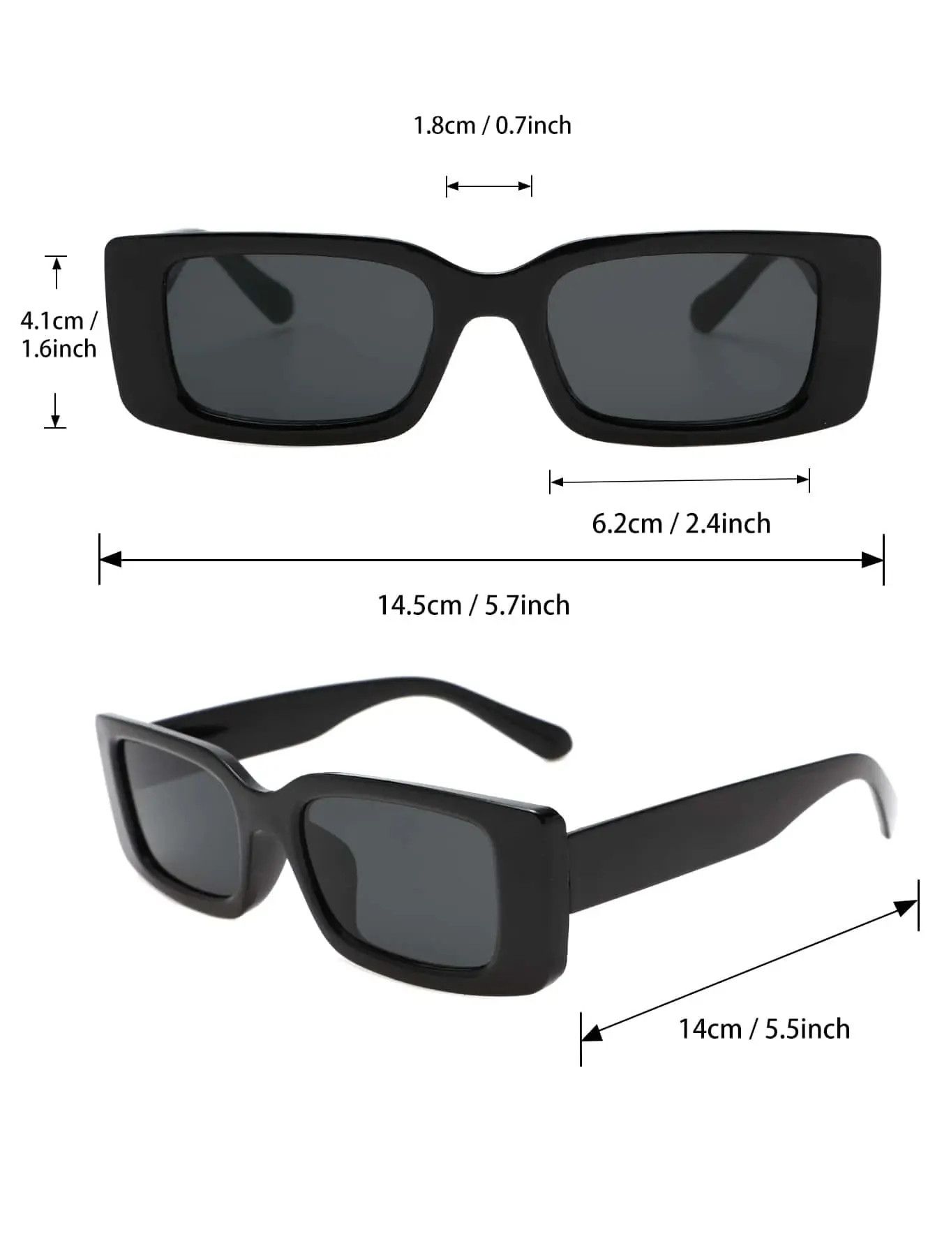 Other 1 PC Unisex Plastic Square Fashion Sunglasses Size ONE SIZE - 5 Thumbnail