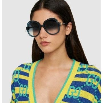 Gucci Gucci GG1432S 002 Butterfly Sunglasses Black Square Frame Size ONE SIZE - 5 Thumbnail