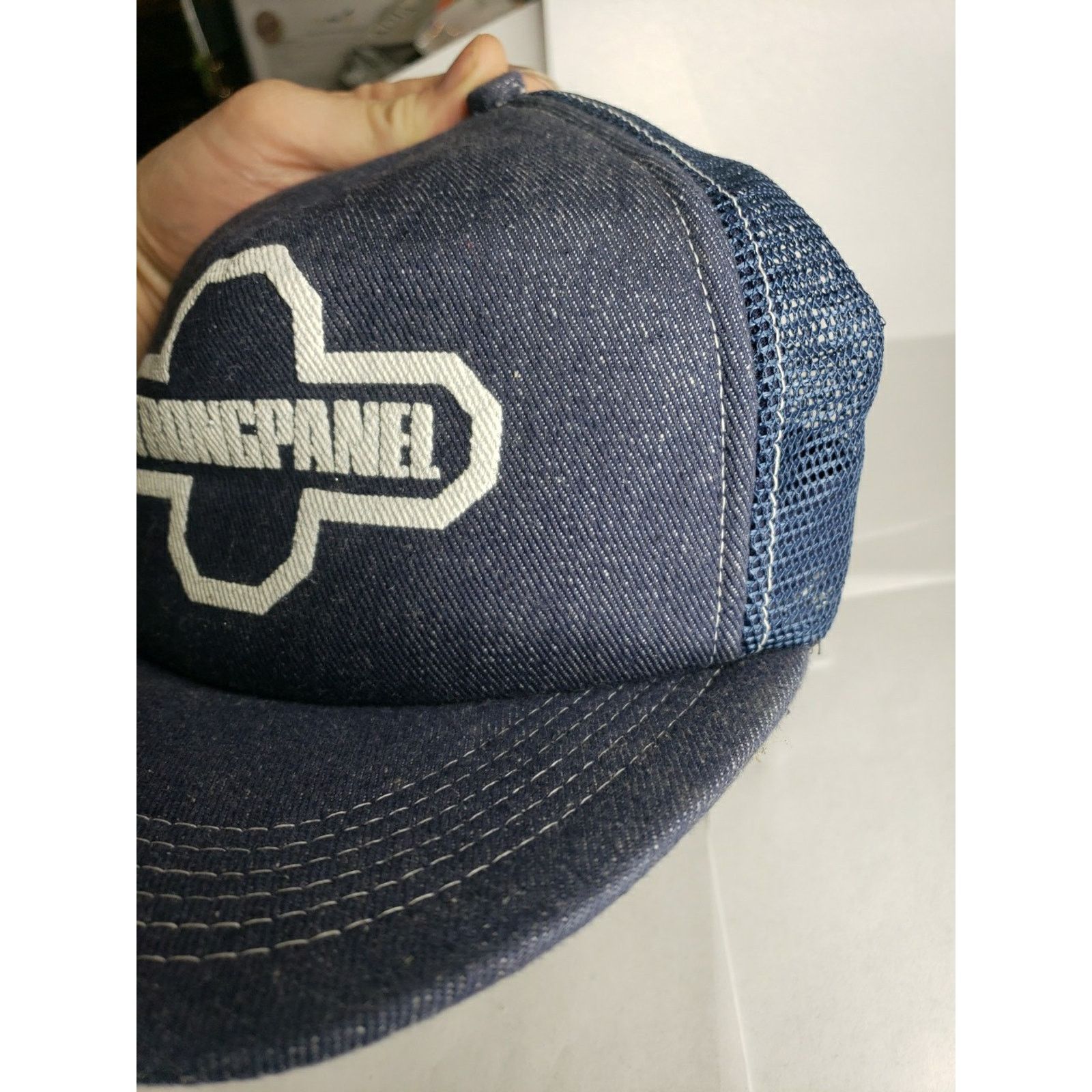 Other 80s 90s Strongpanel Trucker Hat Farm Ranch Build Denim Like Size ONE SIZE - 4 Thumbnail