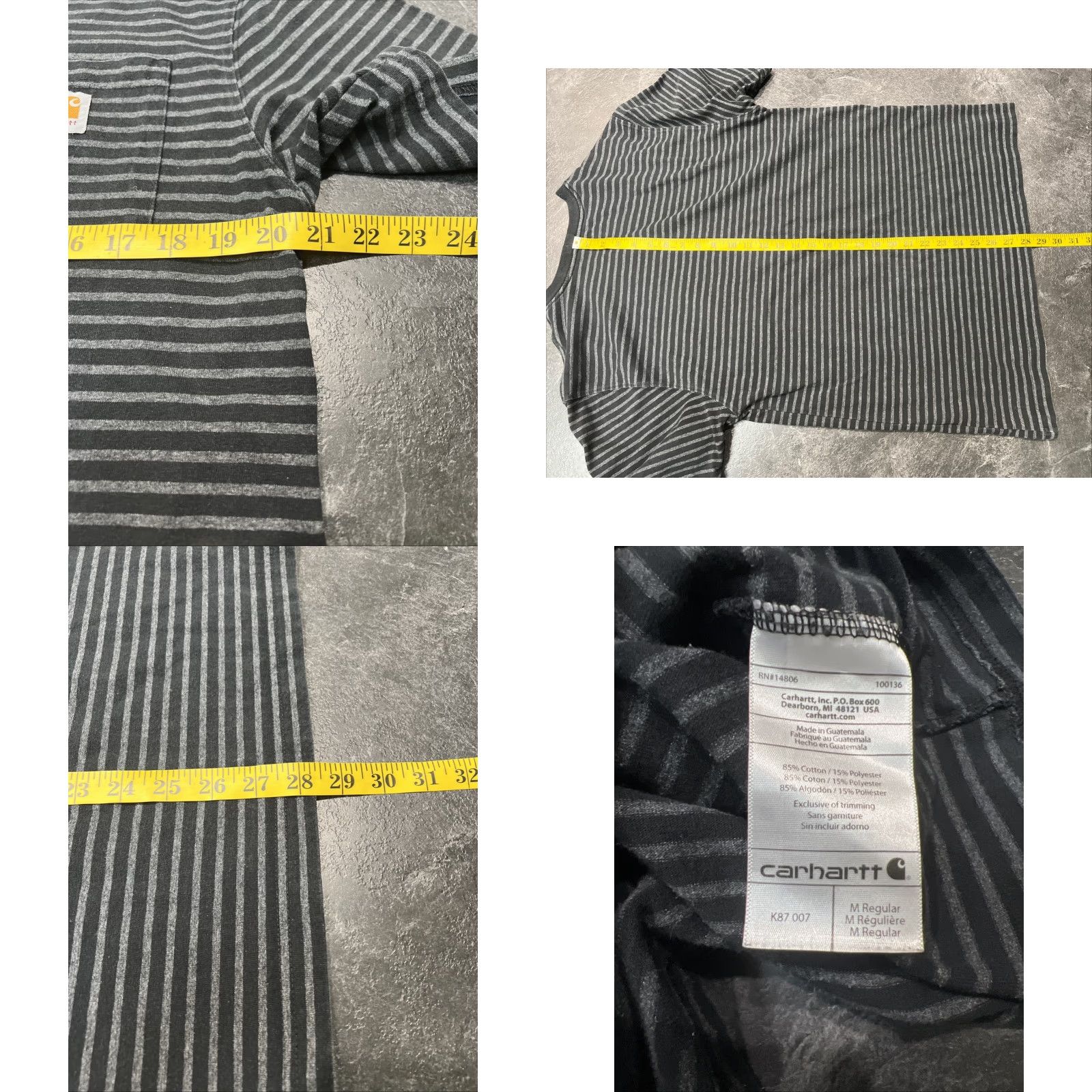 Carhartt Carhartt Men T-Shirt Short Sleeve Crew Neck Regular Fit Pocket Multicolor Striped Logo 2020s Size US M / EU 48-50 / 2 - 8 Thumbnail