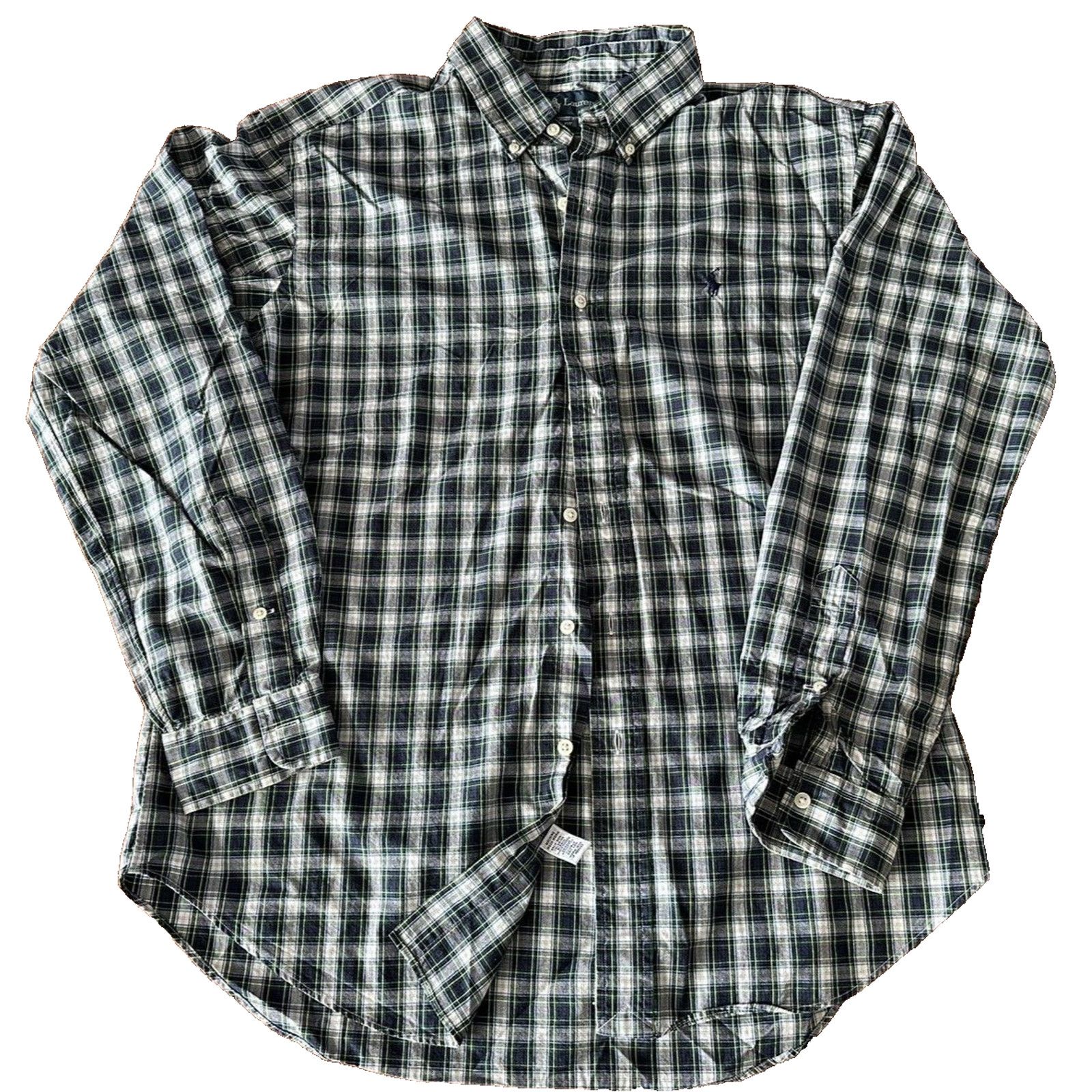 Ralph Lauren Ralph Lauren Classic Fit, Button Up LRG Blue w/Green Plaid Size US L / EU 52-54 / 3 - 1 Thumbnail