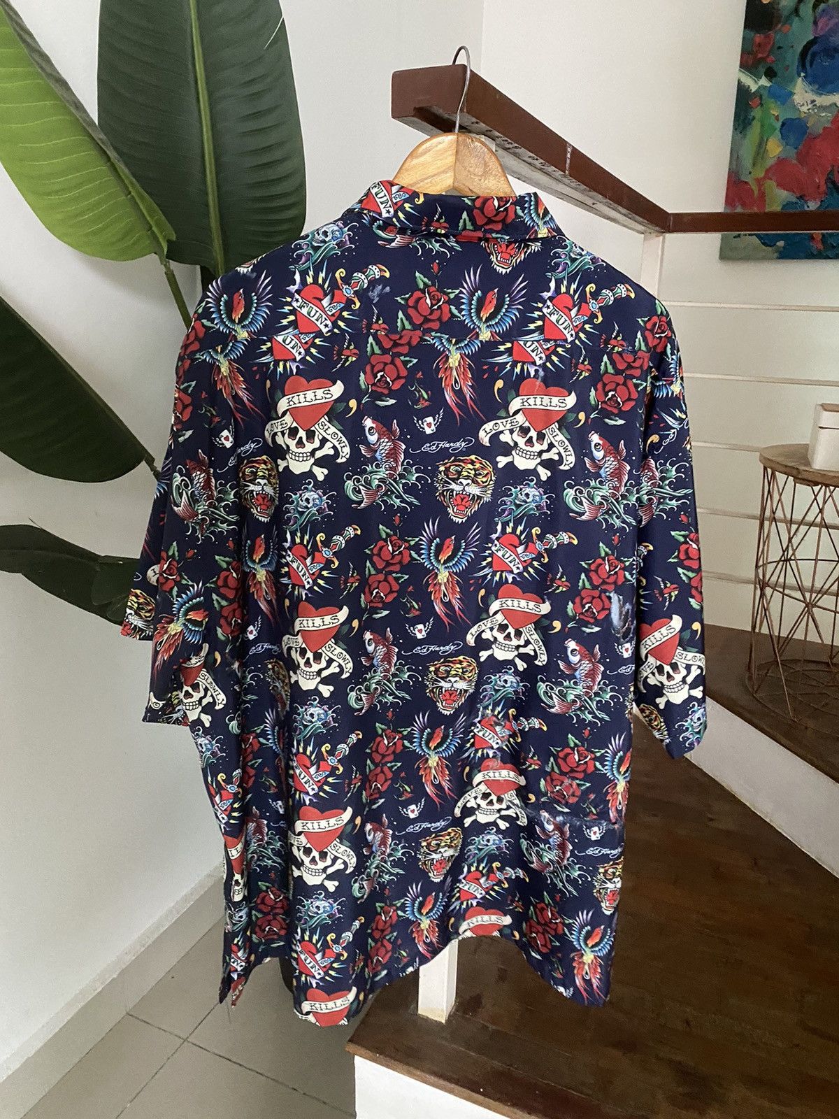 Ed Hardy × Vintage Vintage ED HARDY tatoo oversized Shirt hiphop style Size US L / EU 52-54 / 3 - 9 Thumbnail