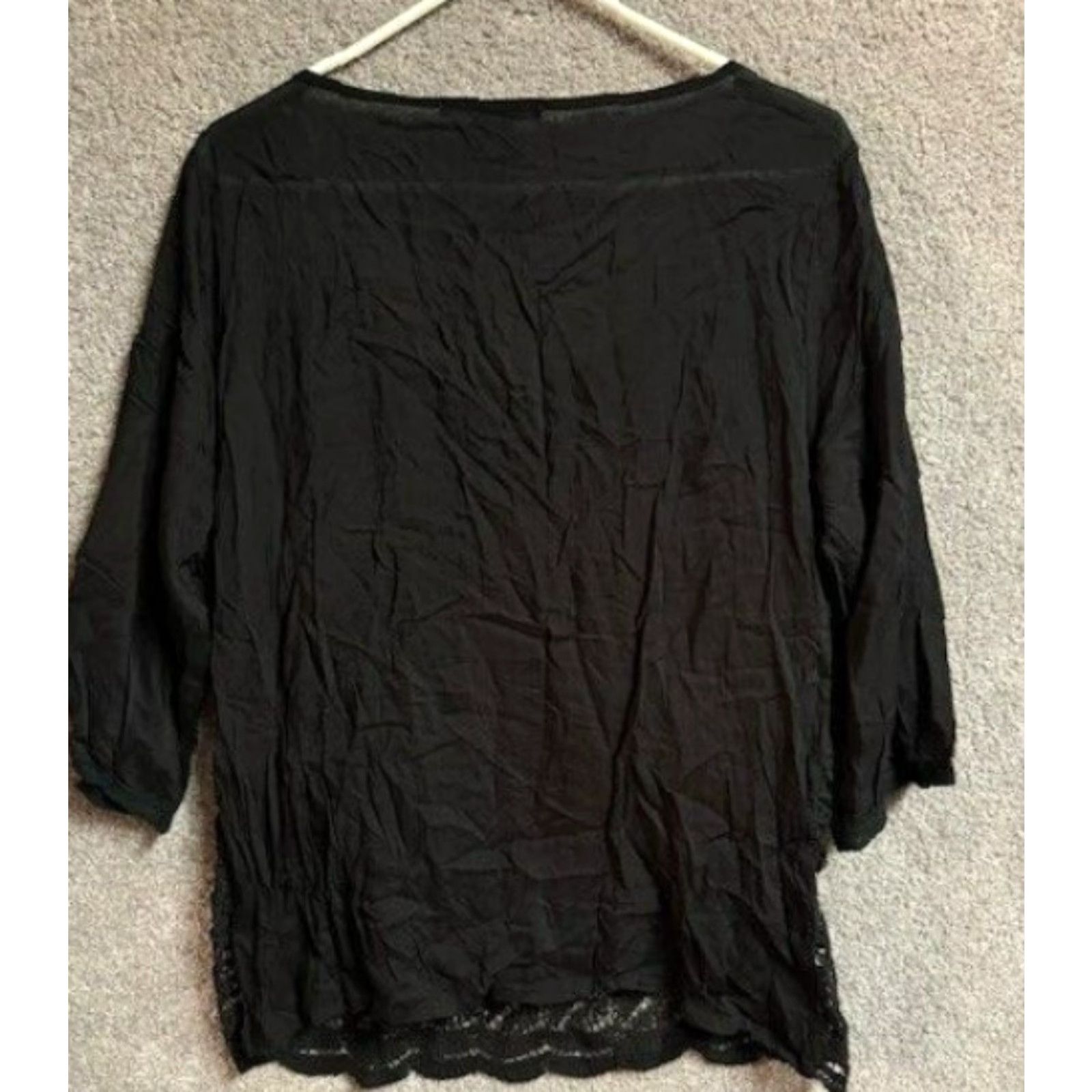 Vintage VINTAGE No 90s Y2K Top Womens XL Boho Lace Floral Romantic Whimsigoth Fairy Grunge Witchy Shirt Size XL / US 12-14 / IT 48-50 - 2 Thumbnail