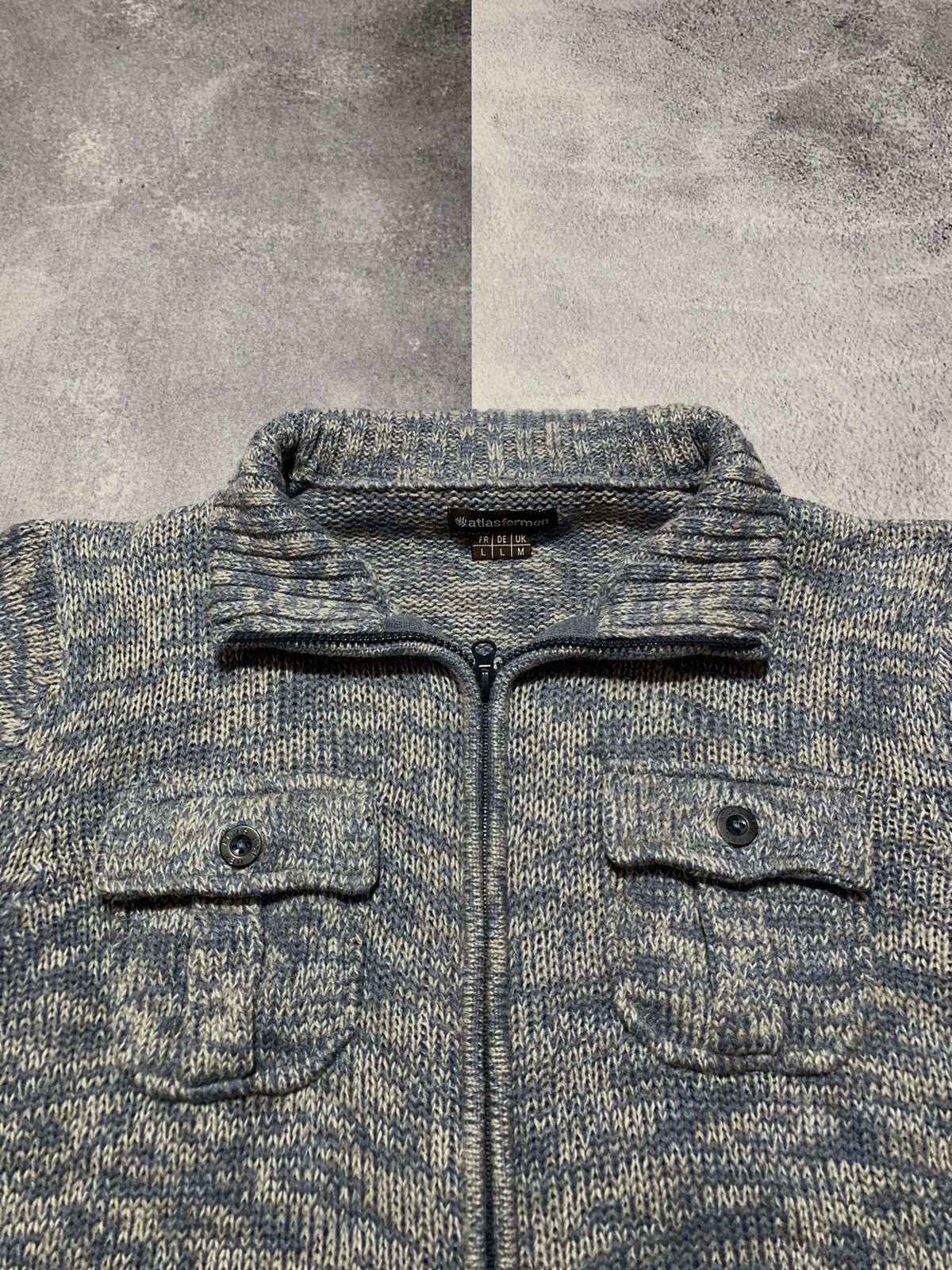 Vintage Vintage 90s Zip up knitwear sweater streetwear size L Size US L / EU 52-54 / 3 - 5 Thumbnail