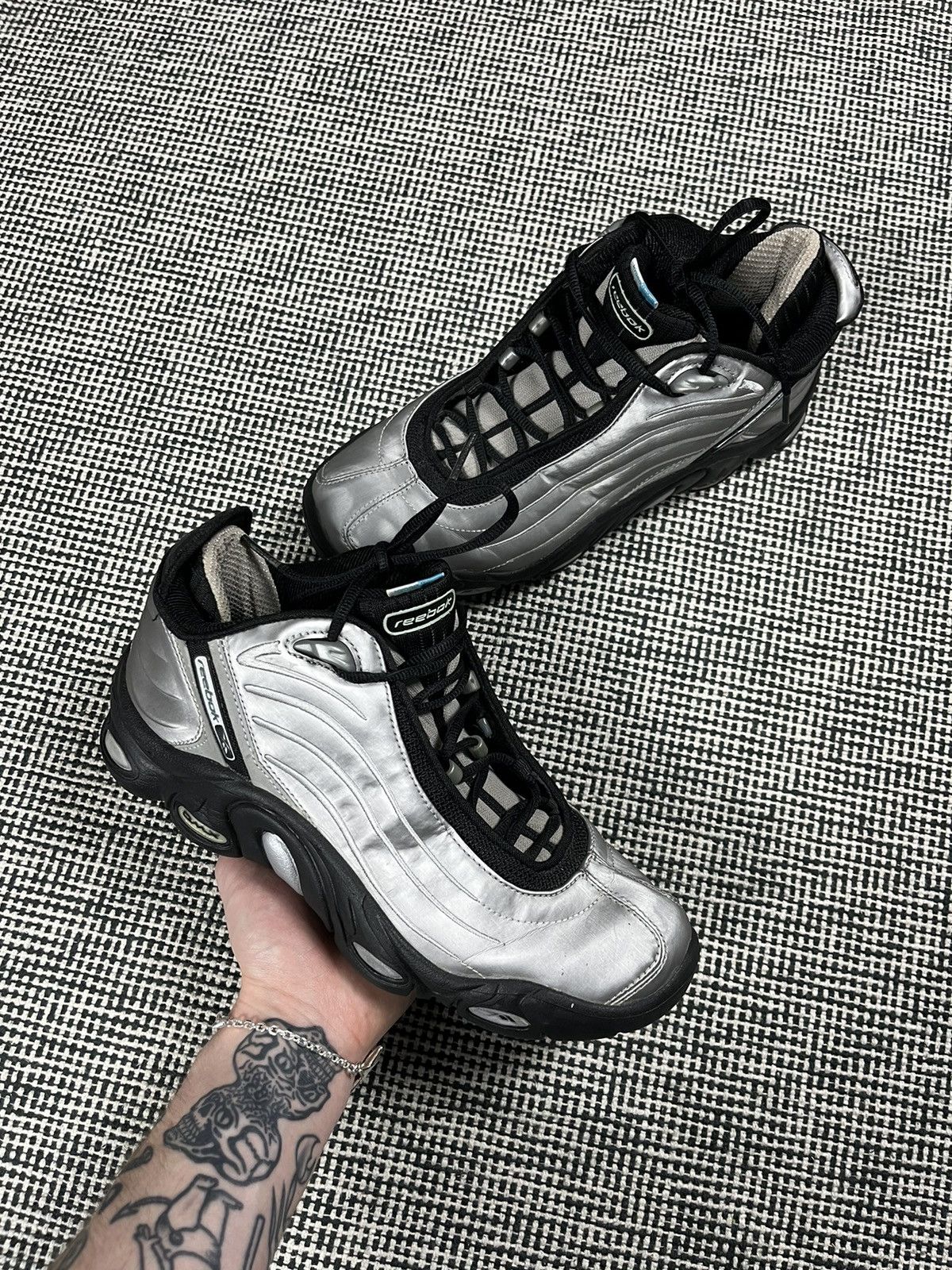 Reebok rare vintage Reebok DMX silver sneakers hi tops y2k Size US 8 / IT 38 - 2 Thumbnail