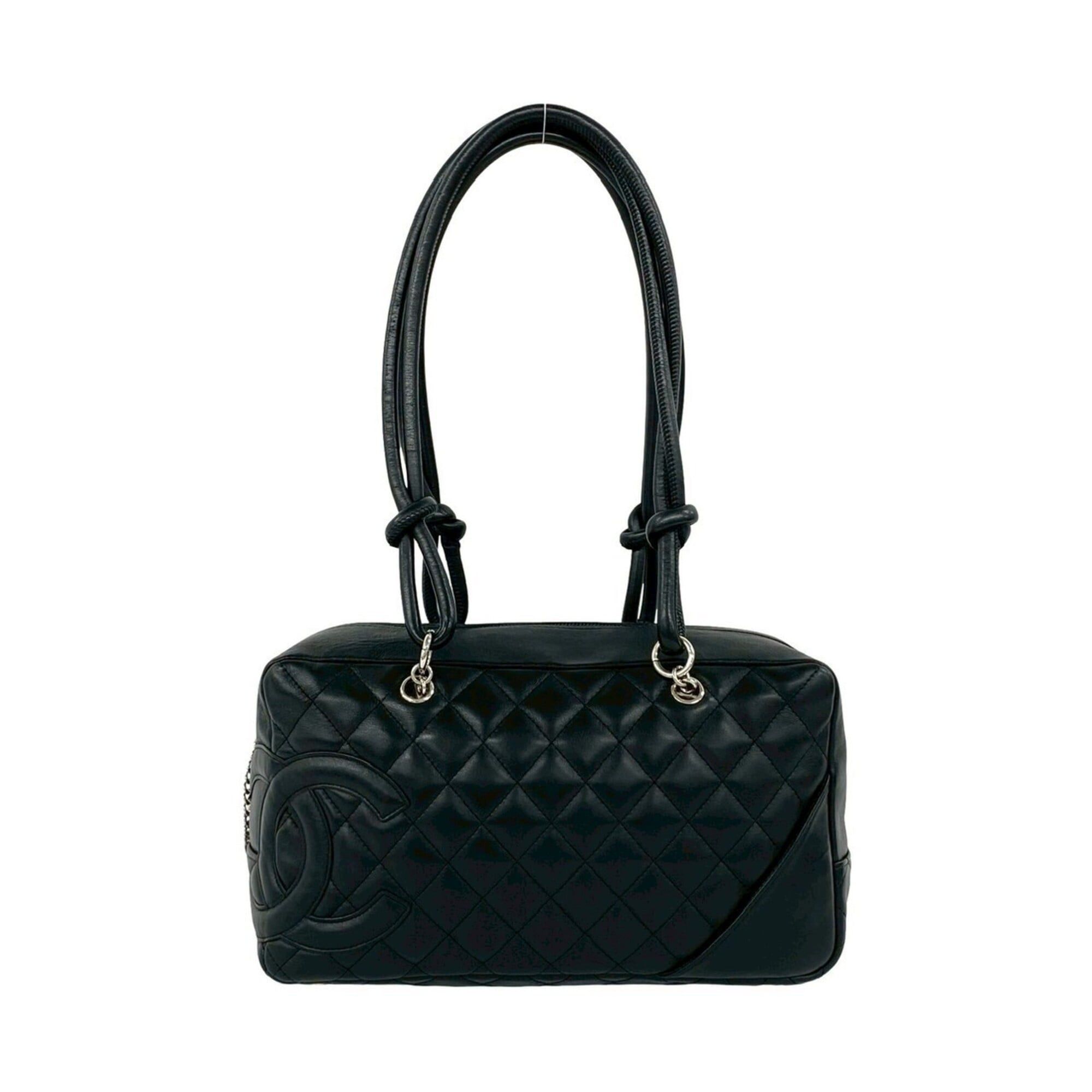 Chanel CHANEL Cambon Line Coco Mark Leather Handbag Semi-Shoulder Bag Black 30406 Size ONE SIZE - 1 Thumbnail