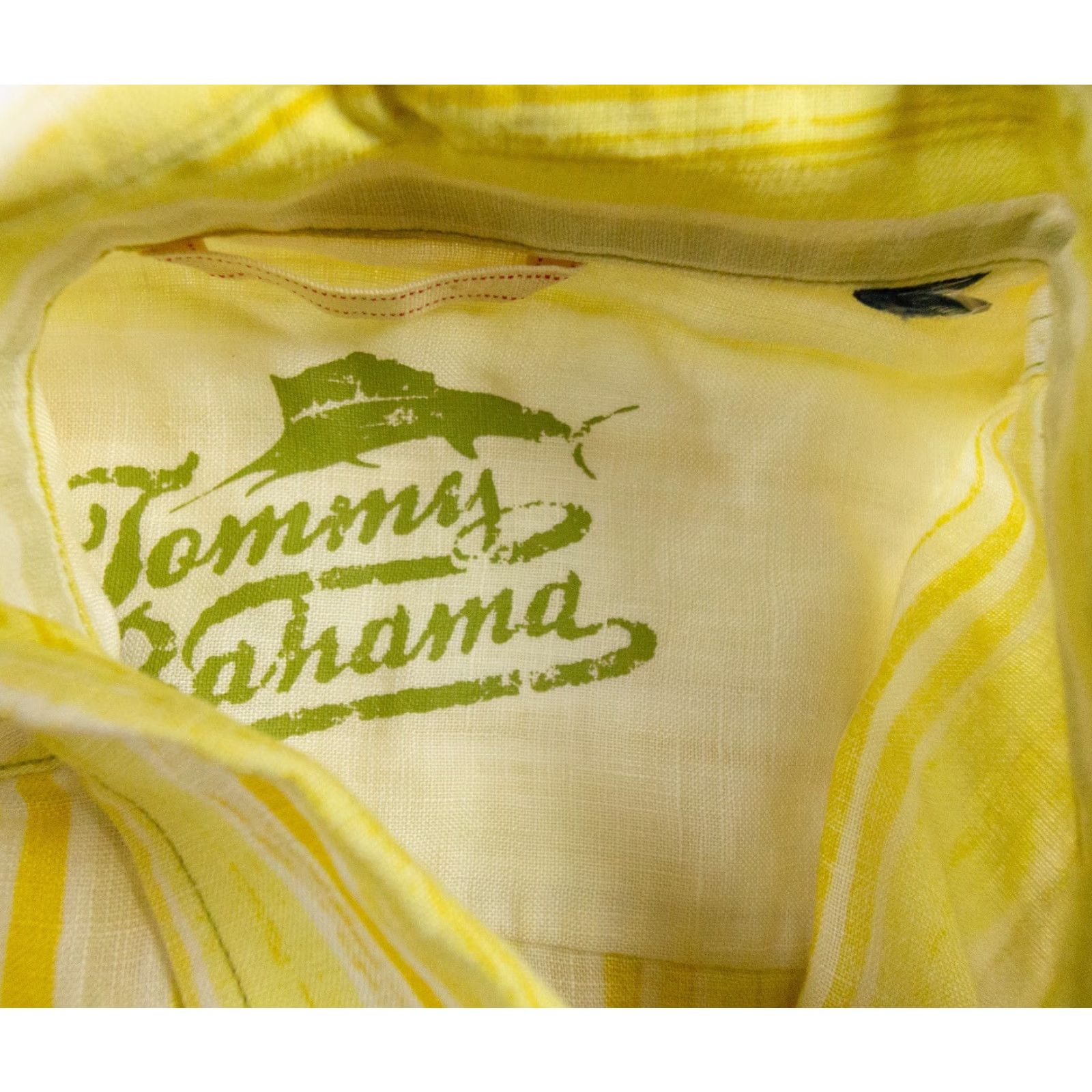 Tommy Bahama Tommy Bahama Mens Medium Yellow Striped Linen Button Up Long Sleeve Shirt Size US M / EU 48-50 / 2 - 4 Thumbnail