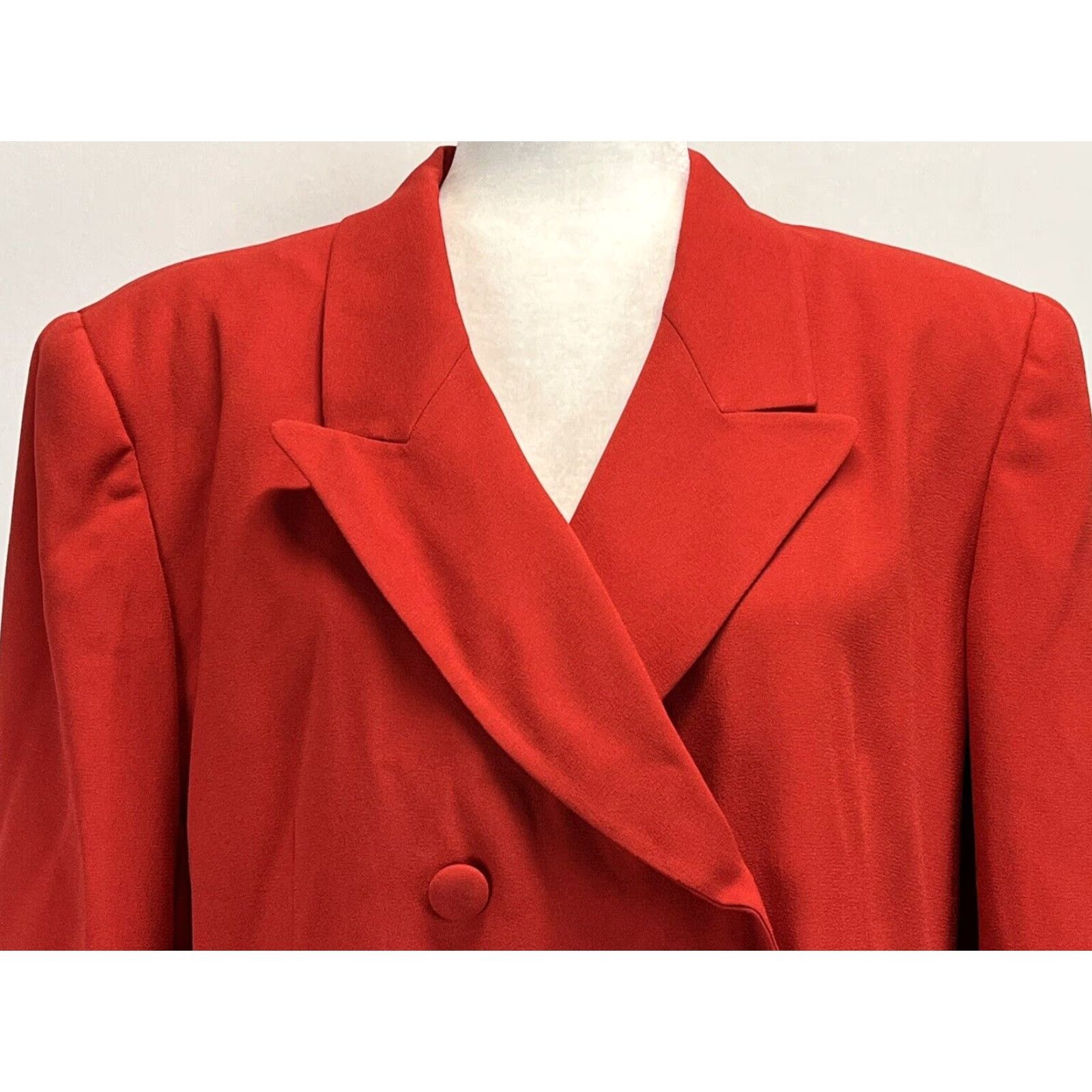 Jones New York VINTAGE Jones New York Dress Womens Size 16 Red Double Breasted Knee Length Long Sleeve Made USA Career Size XXL / US 16-18 / IT 52-54 - 5 Thumbnail