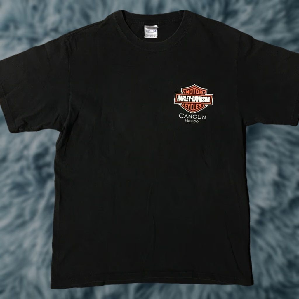 Harley Davidson VINTAGE Harley-Davidson Shirt M Mexico Eagle Harley-Davidson Cancun Black 90s Grunge Biker Punk Graphic Tee Men Shirts Size US M / EU 48-50 / 2 - 1 Thumbnail