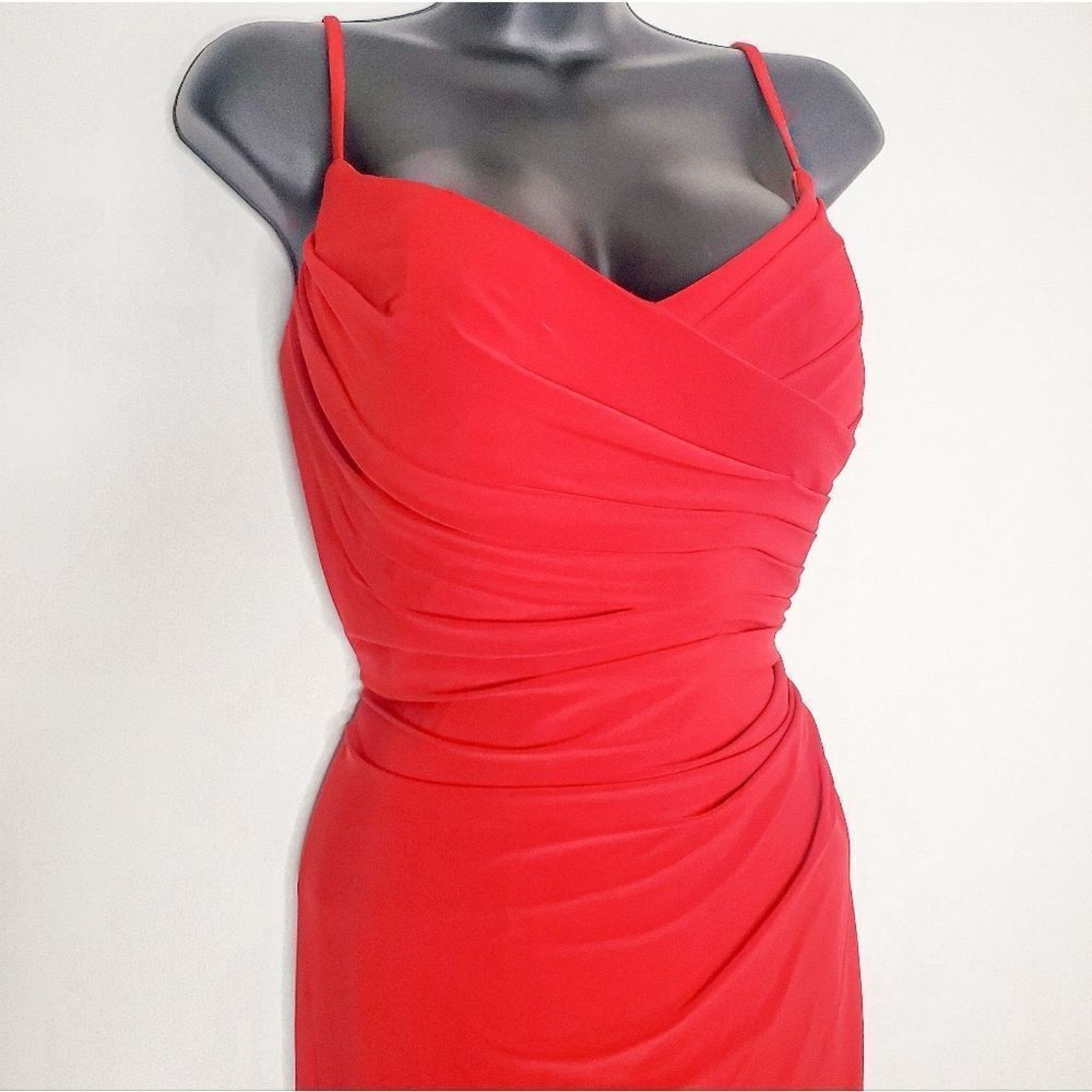Vintage La Femme Red Ruched Open Back Corset Formal Prom Dress Sz 8 Size M / US 6-8 / IT 42-44 - 2 Thumbnail