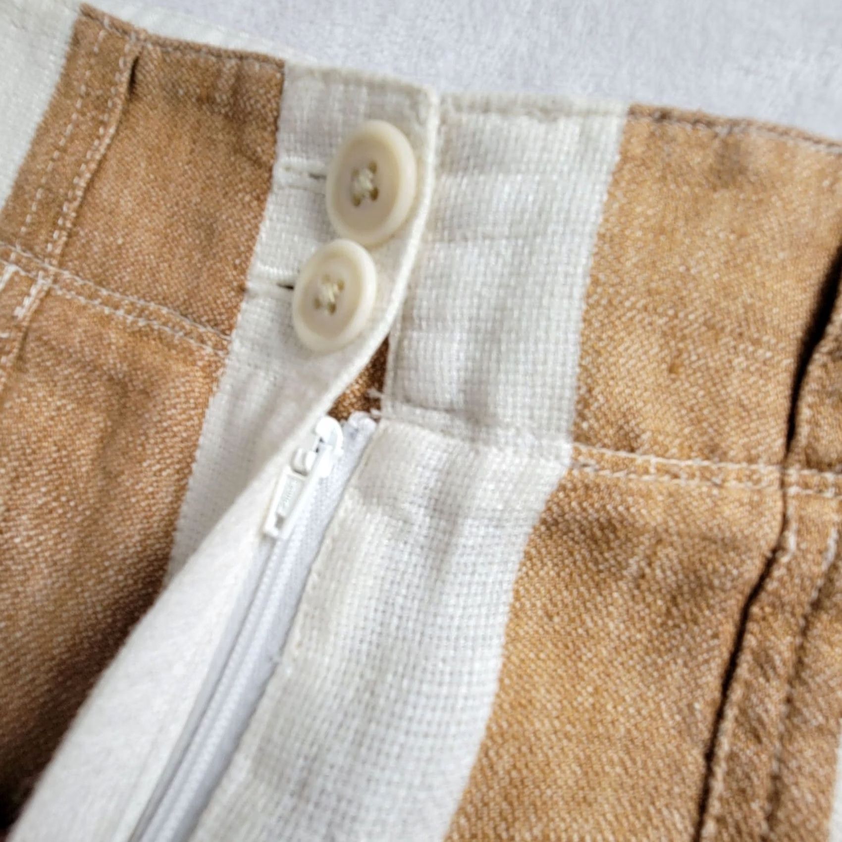 J.Crew J.Crew Womens Linen Striped High Rise Cropped Wide-Leg Pants Size 8 Brown/White Size 30" / US 8 / IT 44 - 5 Thumbnail