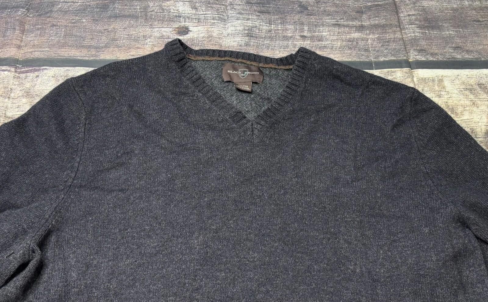 Black Brown 1826 Black Brown 1826 Sweater Men's Large Elbow Patch Lambswool Size US L / EU 52-54 / 3 - 4 Thumbnail