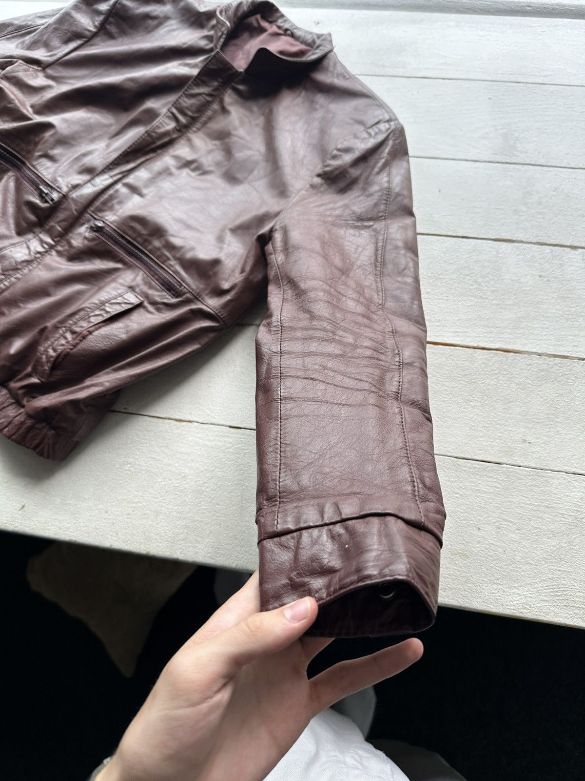 Other 🚨VNTG LEATHER JACKET AVANT GARDE ASYMMETRICAL BLACK MOTO Size US S / EU 44-46 / 1 - 3 Thumbnail
