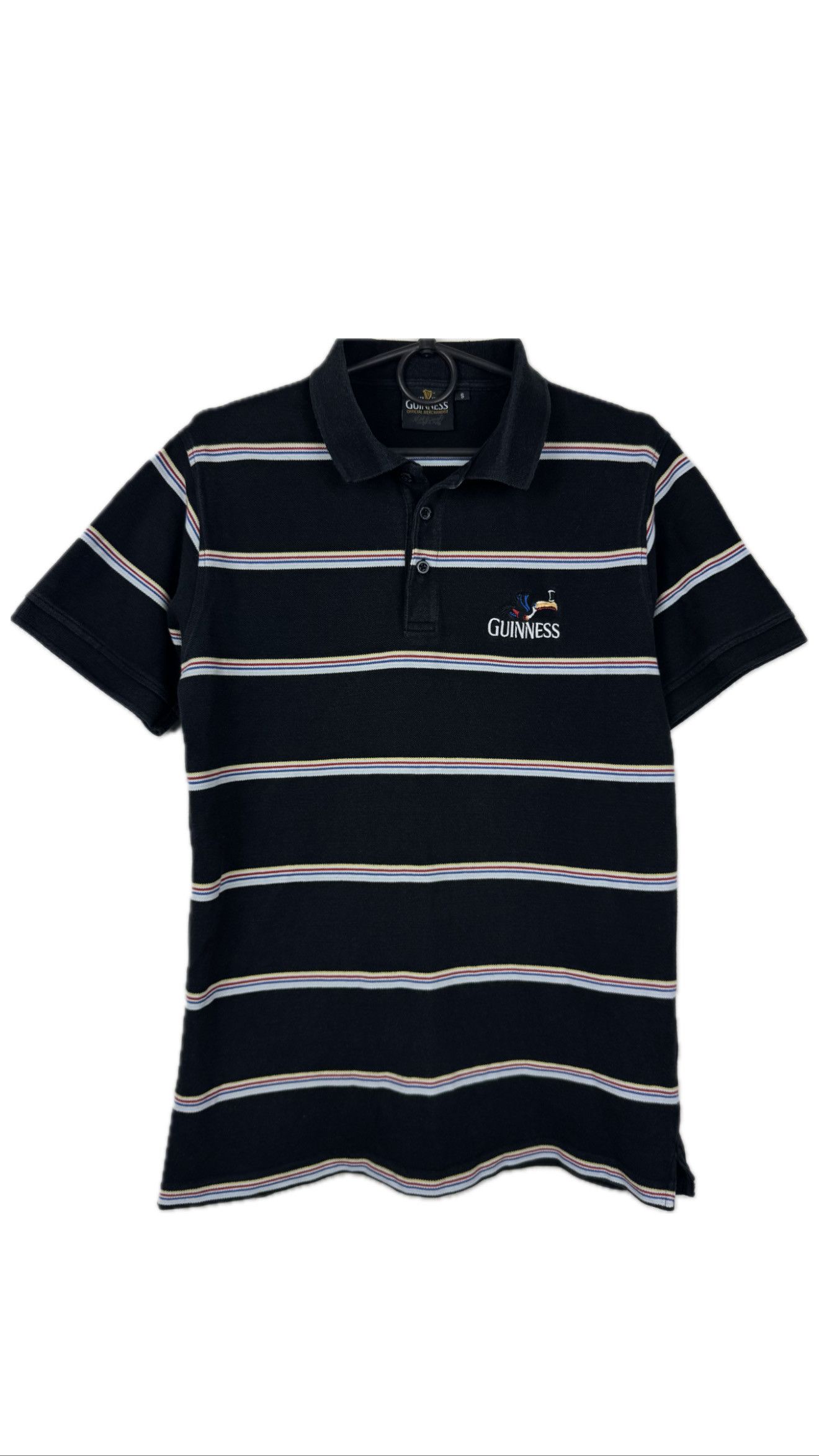 Vintage VINTAGE Guinness Logo Polo Shirt Size S Black Striped Size US S / EU 44-46 / 1 - 1 Thumbnail