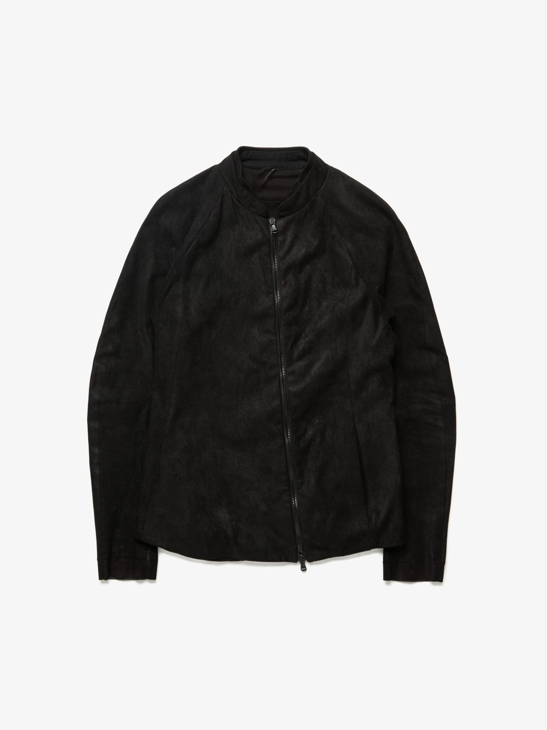 image of Masnada Black Washed Sheepskin Zipped Jacket, Men's (Size Medium)