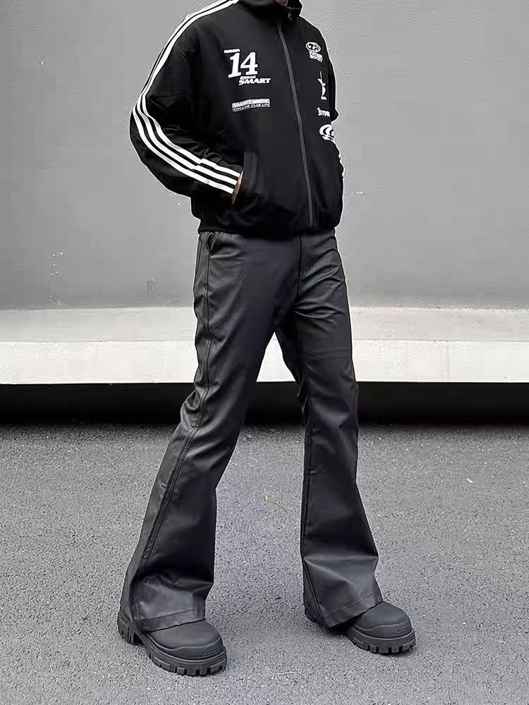 Jean Black casual leather pants Size US 32 / EU 48 - 4 Thumbnail